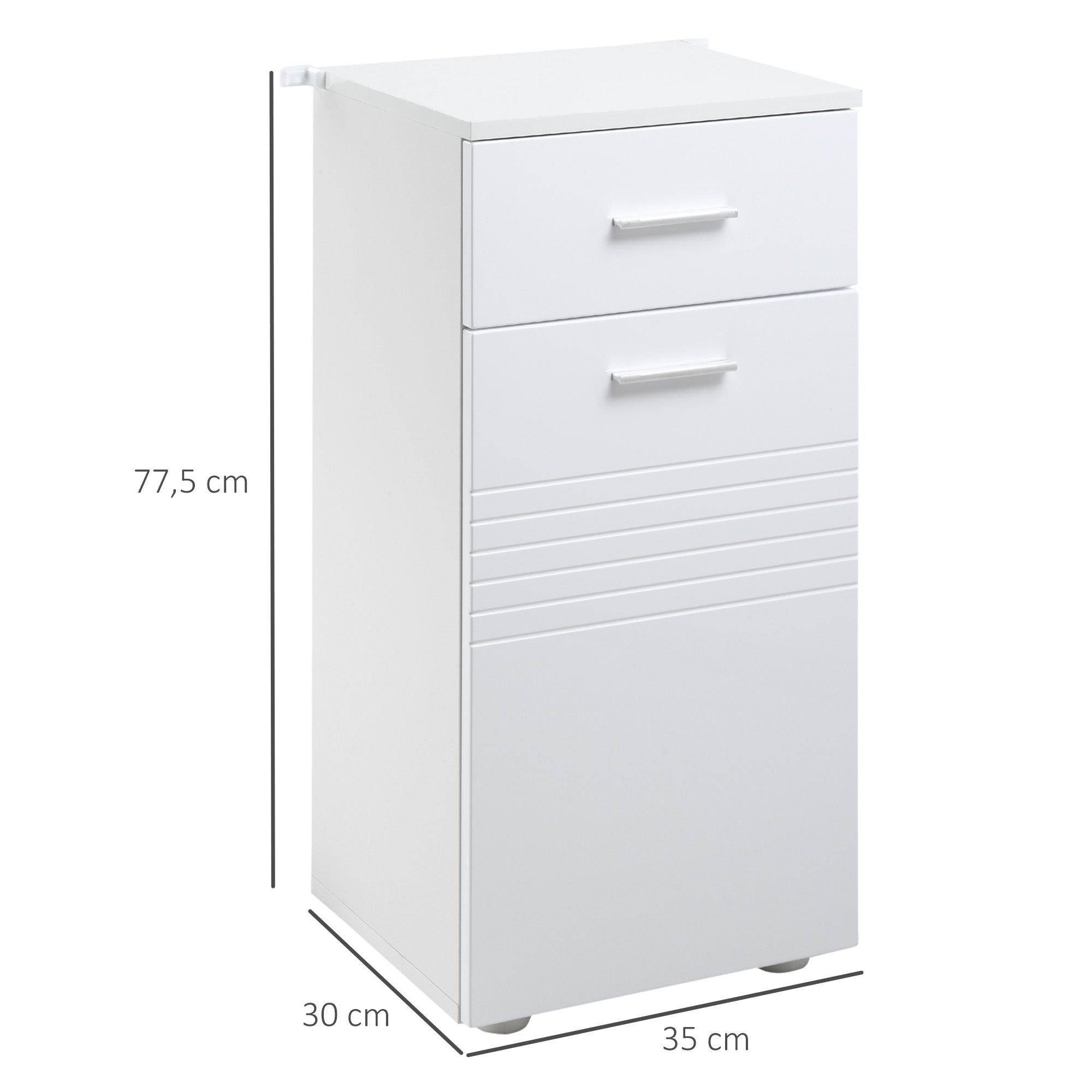 Armário Auxiliar Casa de Banho Branco 35x30x77,5 cm - Organização e Elegância