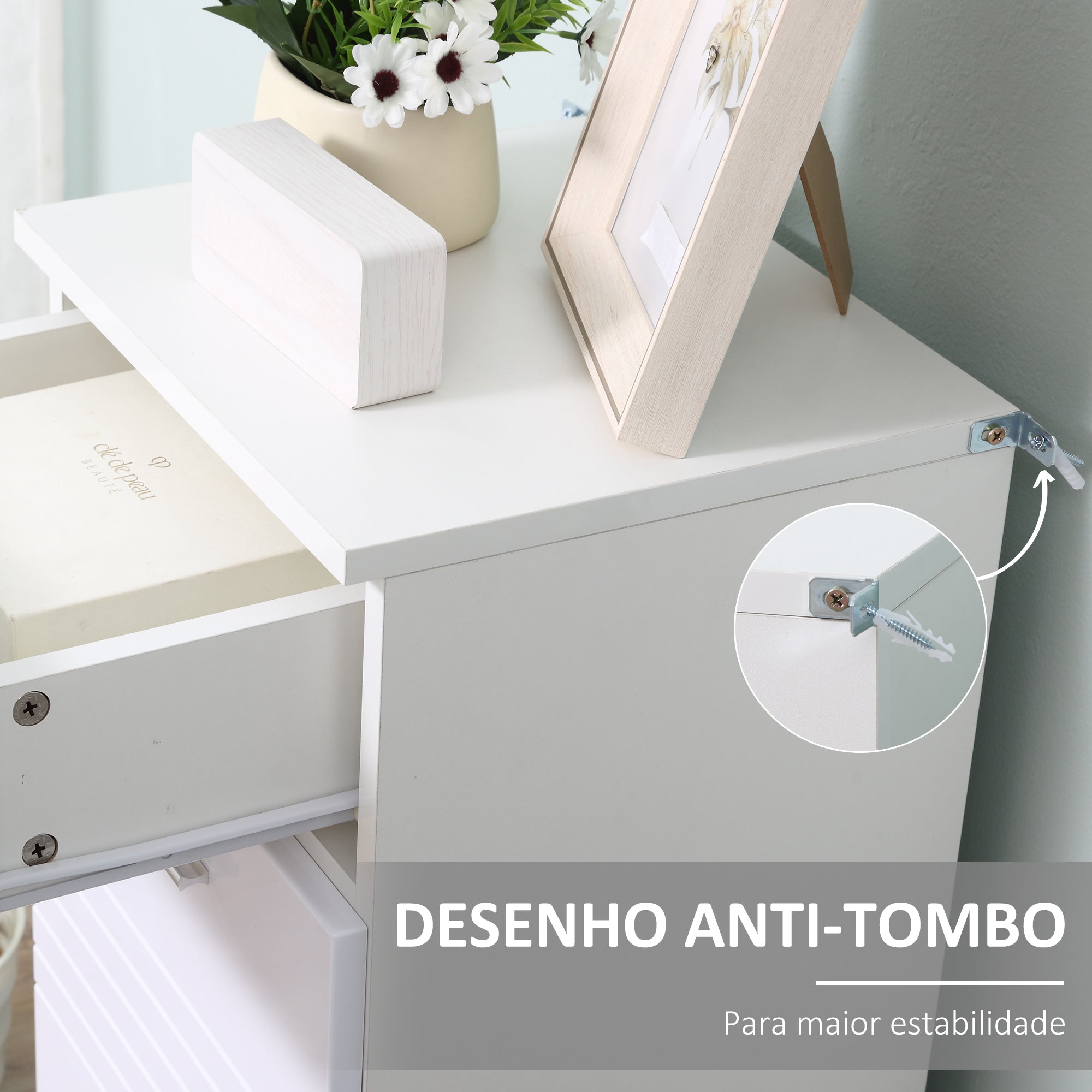 Armário Auxiliar Casa de Banho Branco 35x30x77,5 cm - Organização e Elegância