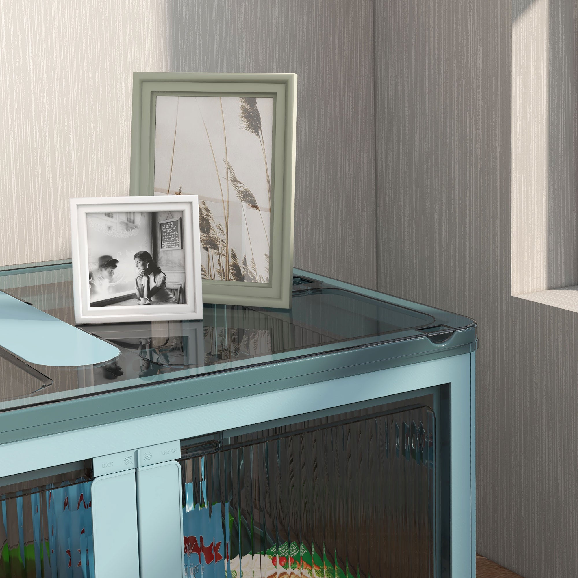 Caixa de Armazenamento Empilhável Azul 60x42x34 cm