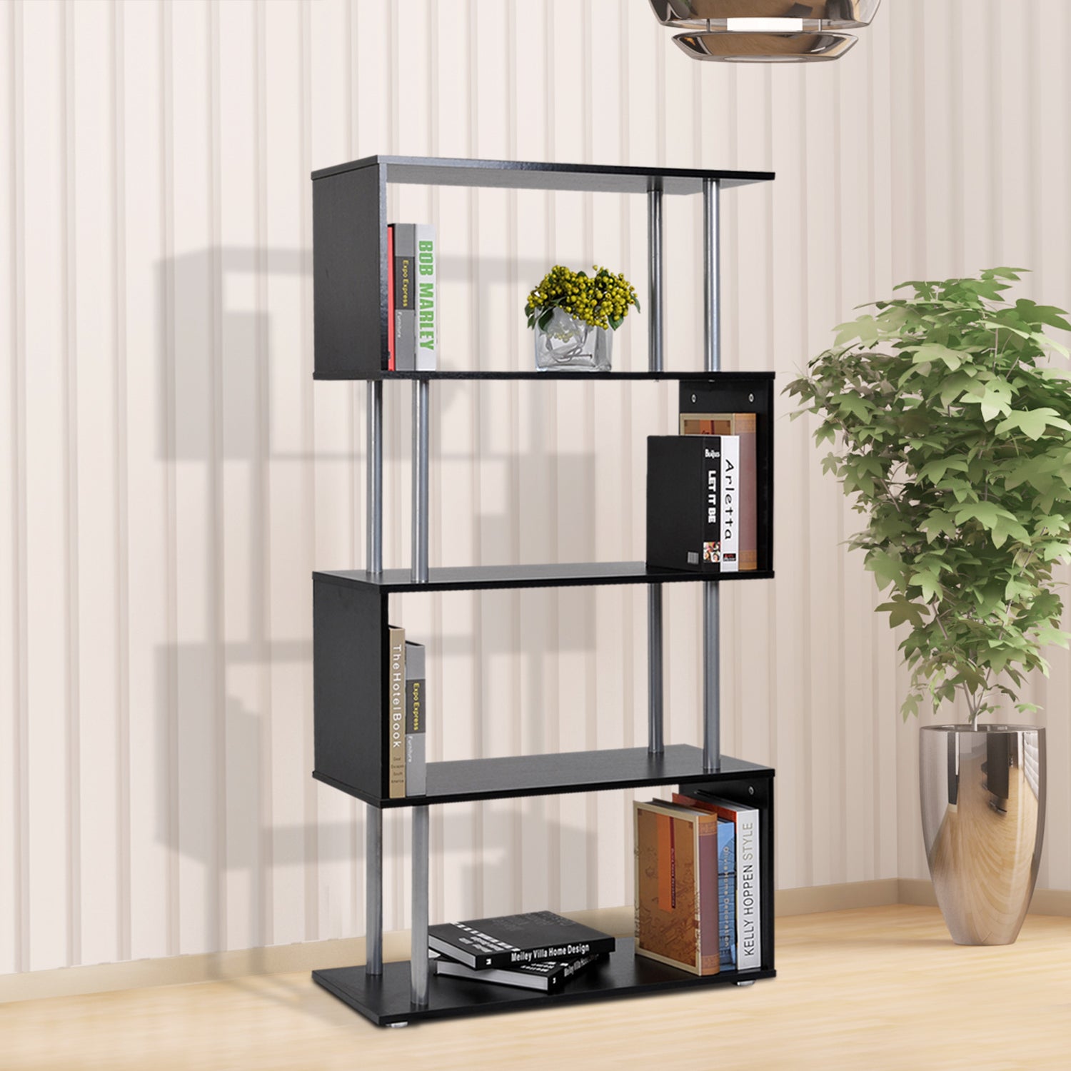 Estante de Madeira 80x30x145cm - Cor Preto