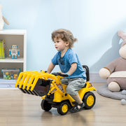Carro Andador Infantil Escavadora Amarela 83x27x39 cm