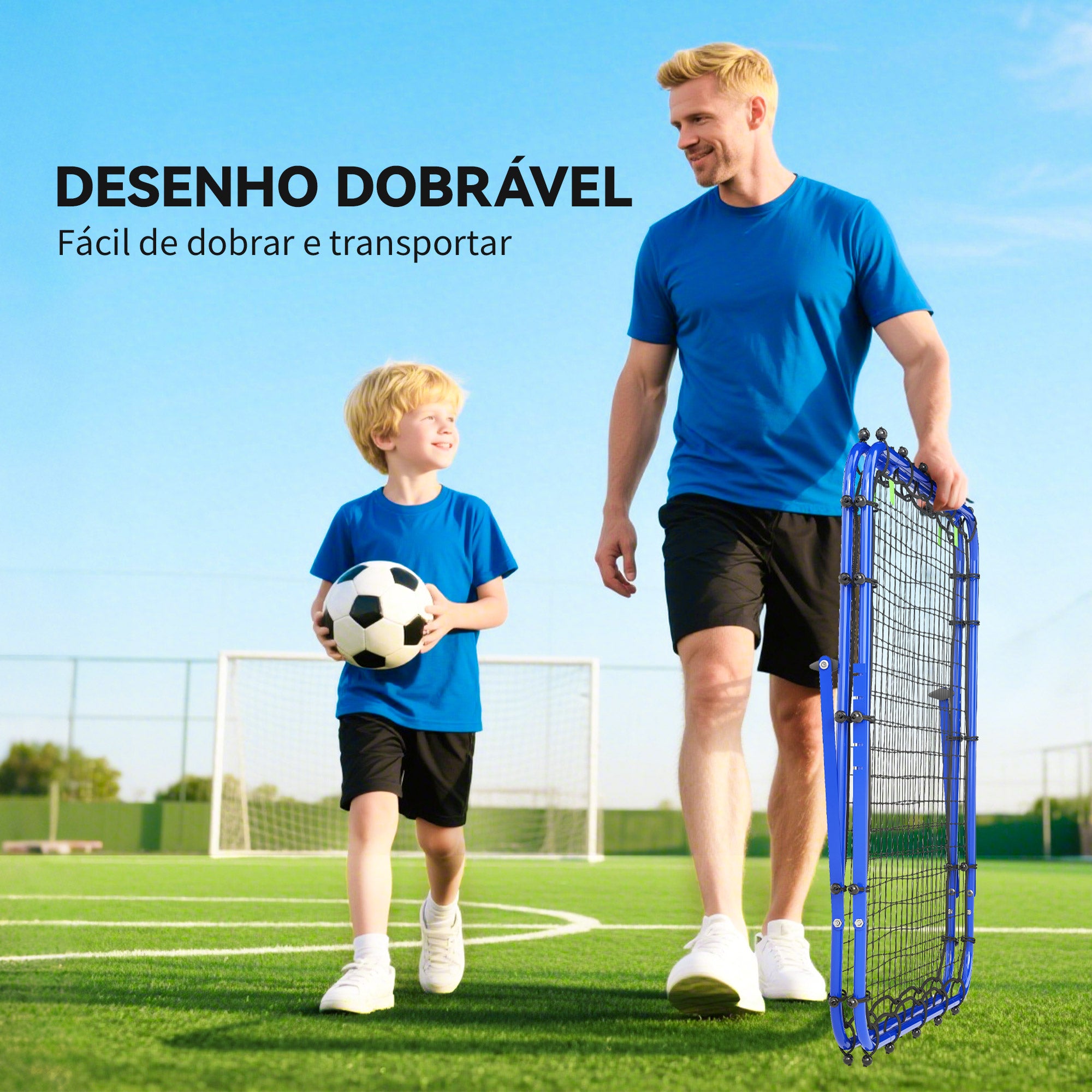 Rede de Rebote Dobrável 100x95x90 cm Azul