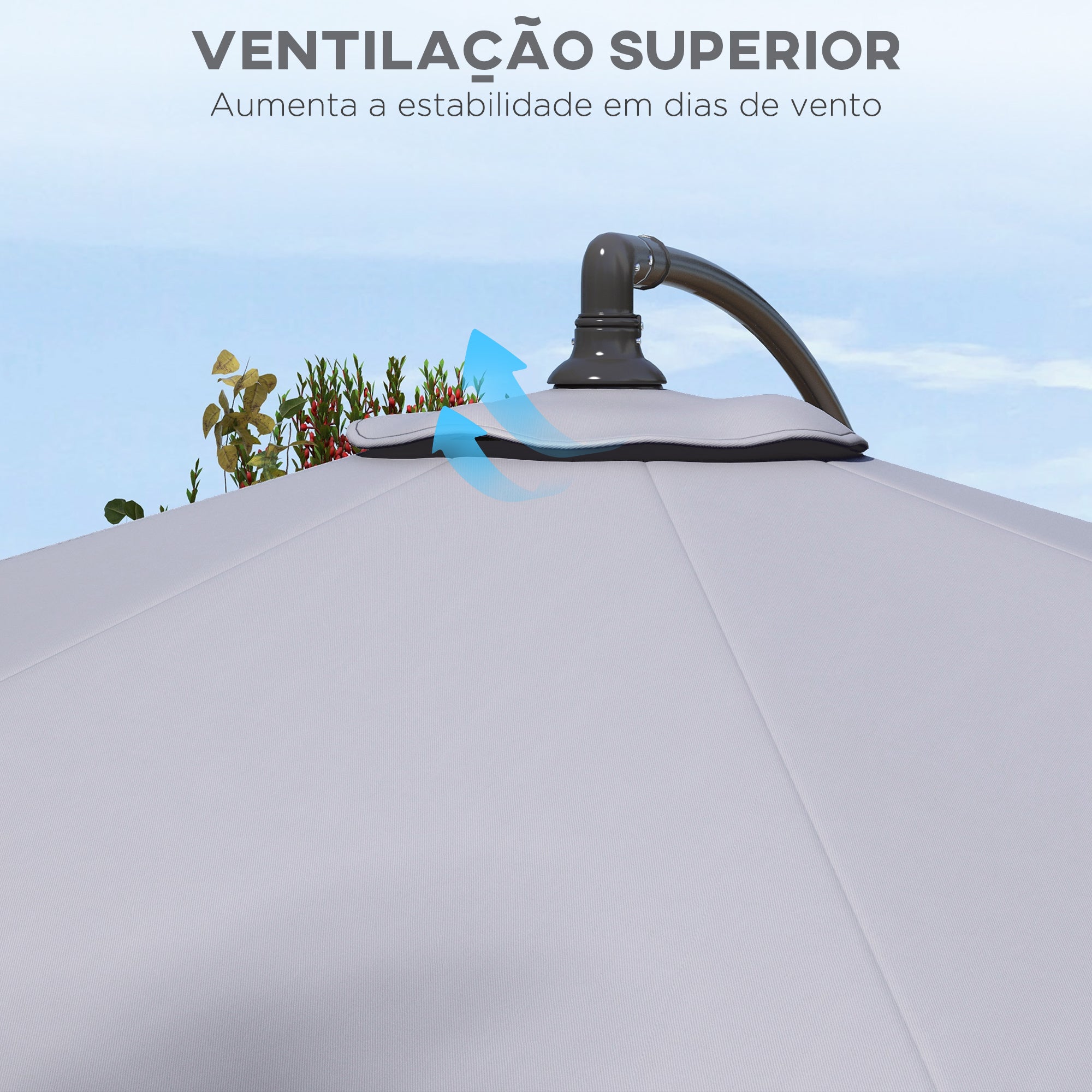Toldo de Substituição para Chapéu de Sol Ø295cm Cinza