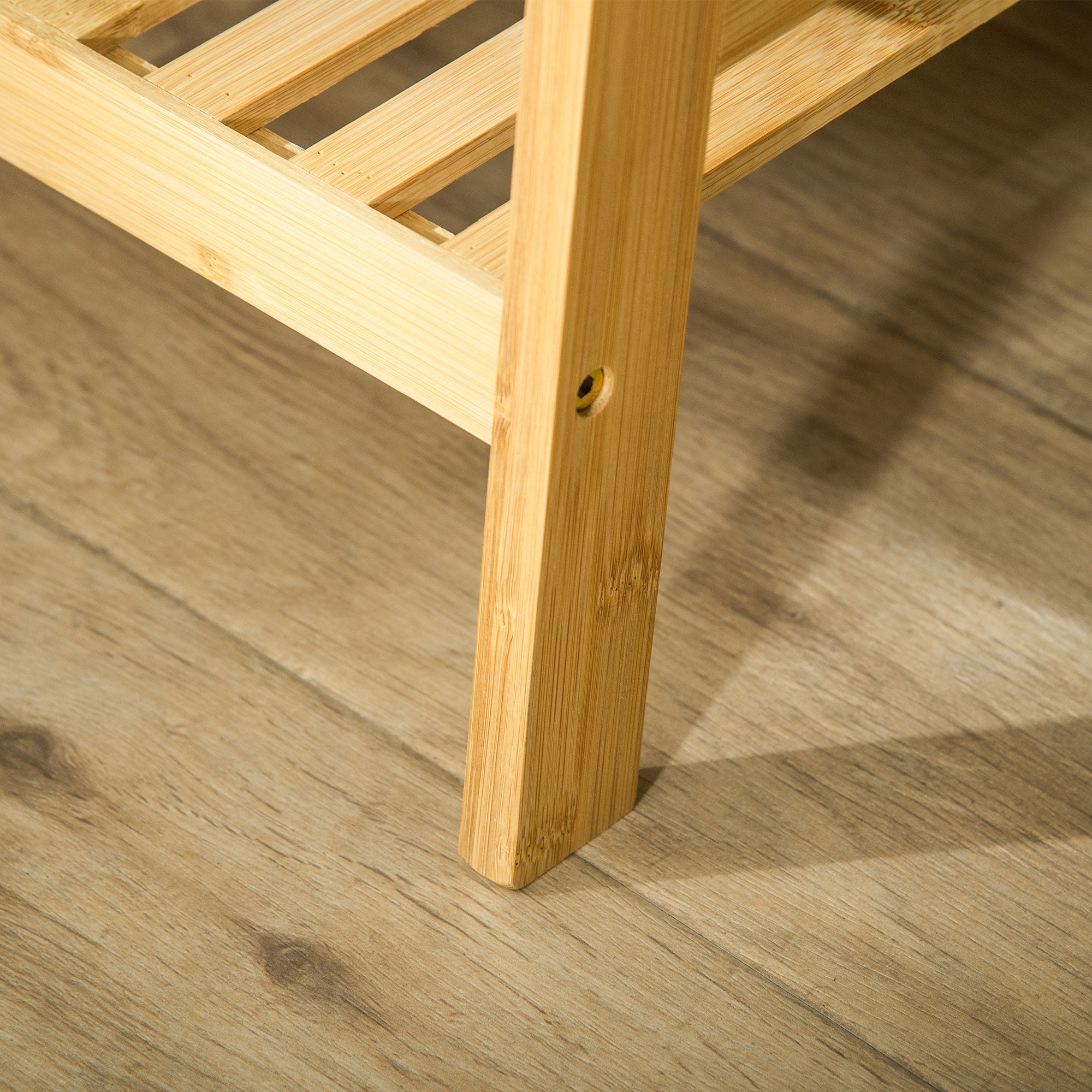 Suporte para Cabides de Bambu com Prateleira 3 Níveis 70x42x164 cm Cor de Madeira