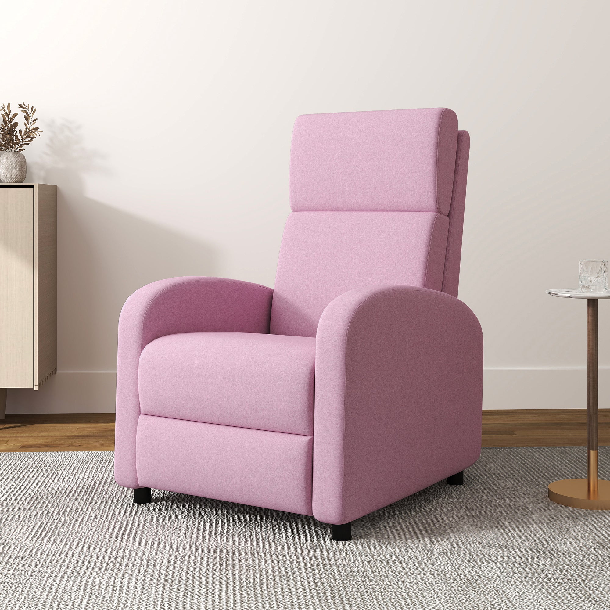 Poltrona Relax Reclinável 160° Rosa 64x86x102 cm