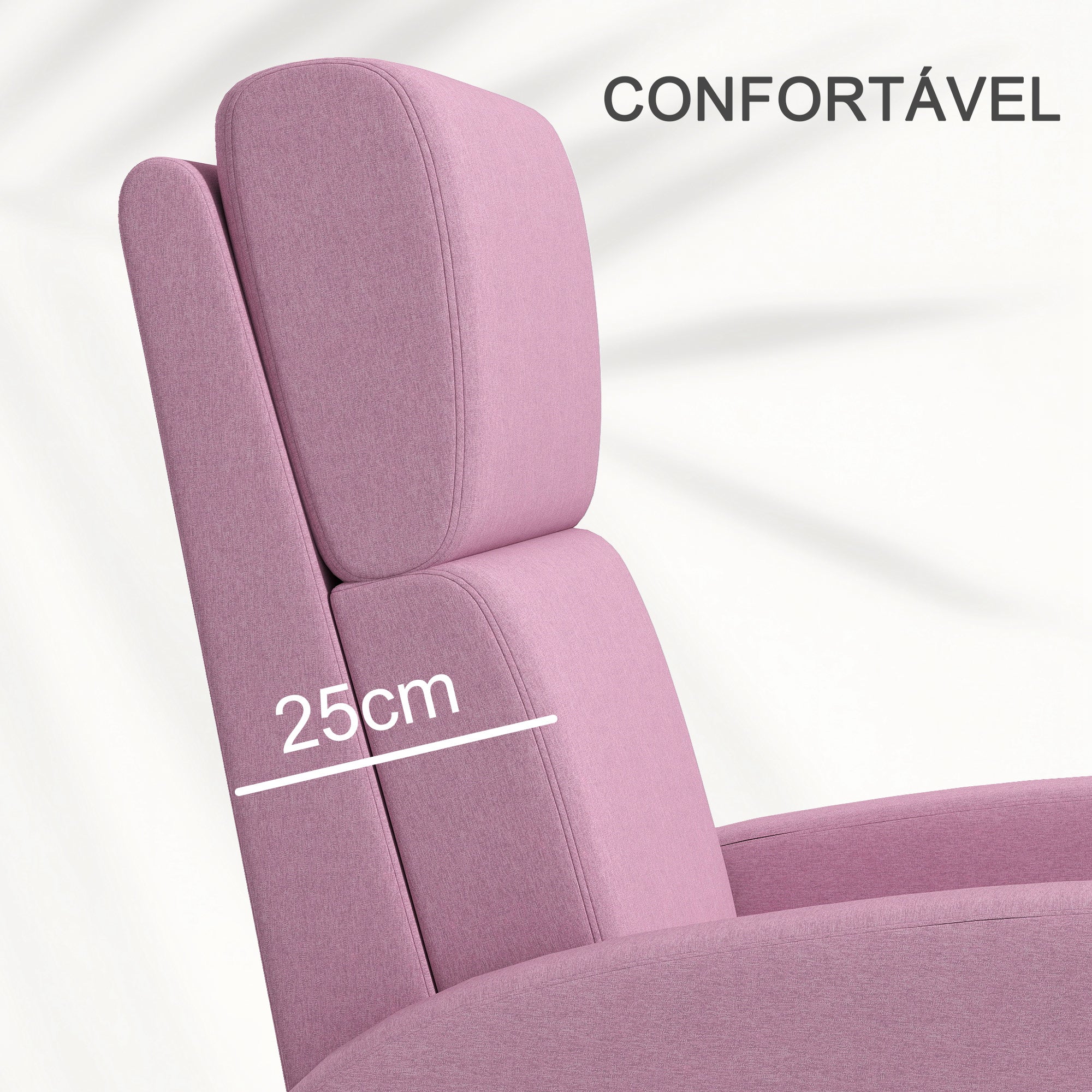 Poltrona Relax Reclinável 160° Rosa 64x86x102 cm