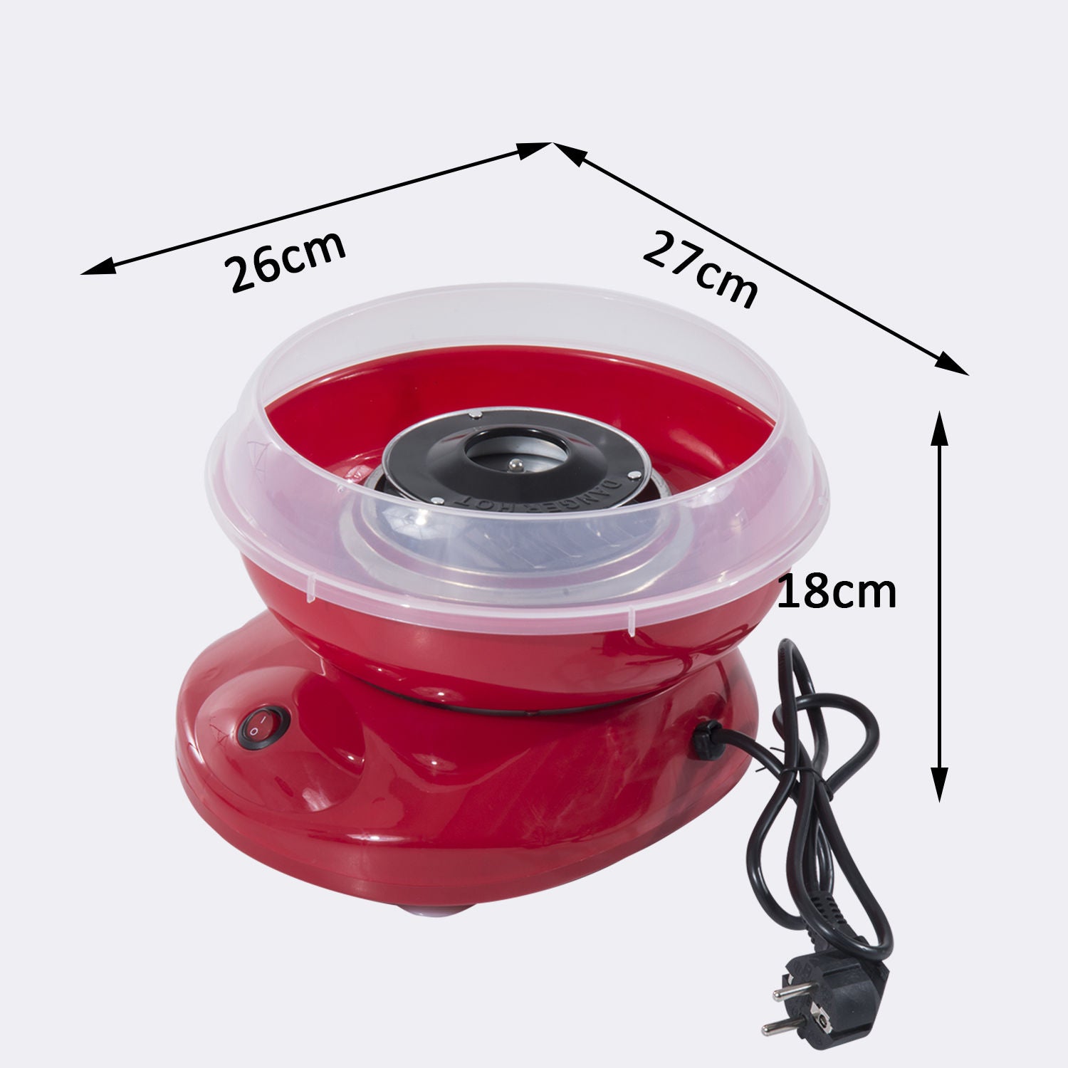 Máquina de Algodão Doce 27x26x18 cm Vermelho