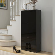 Sapateira Vertical Moderna Preto 60x26x124cm