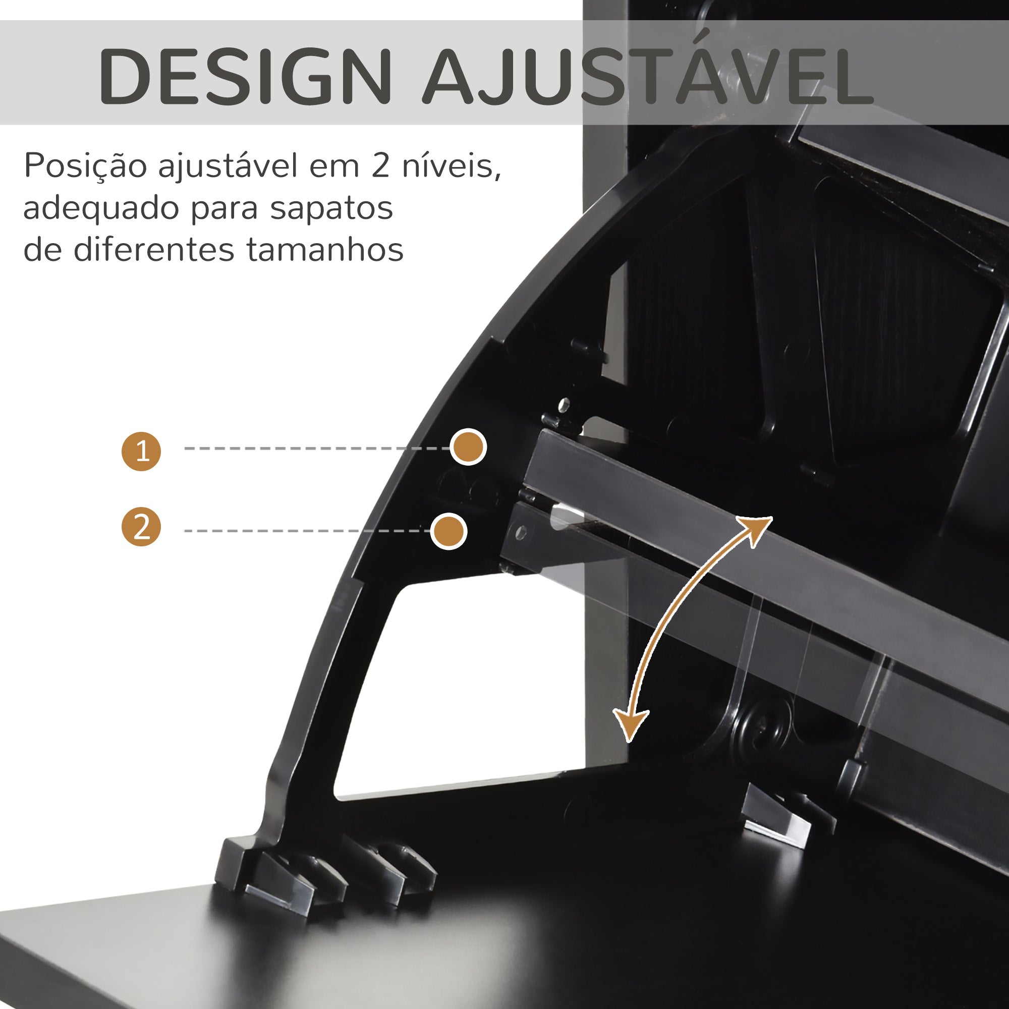 Sapateira Vertical Moderna Preto 60x26x124cm