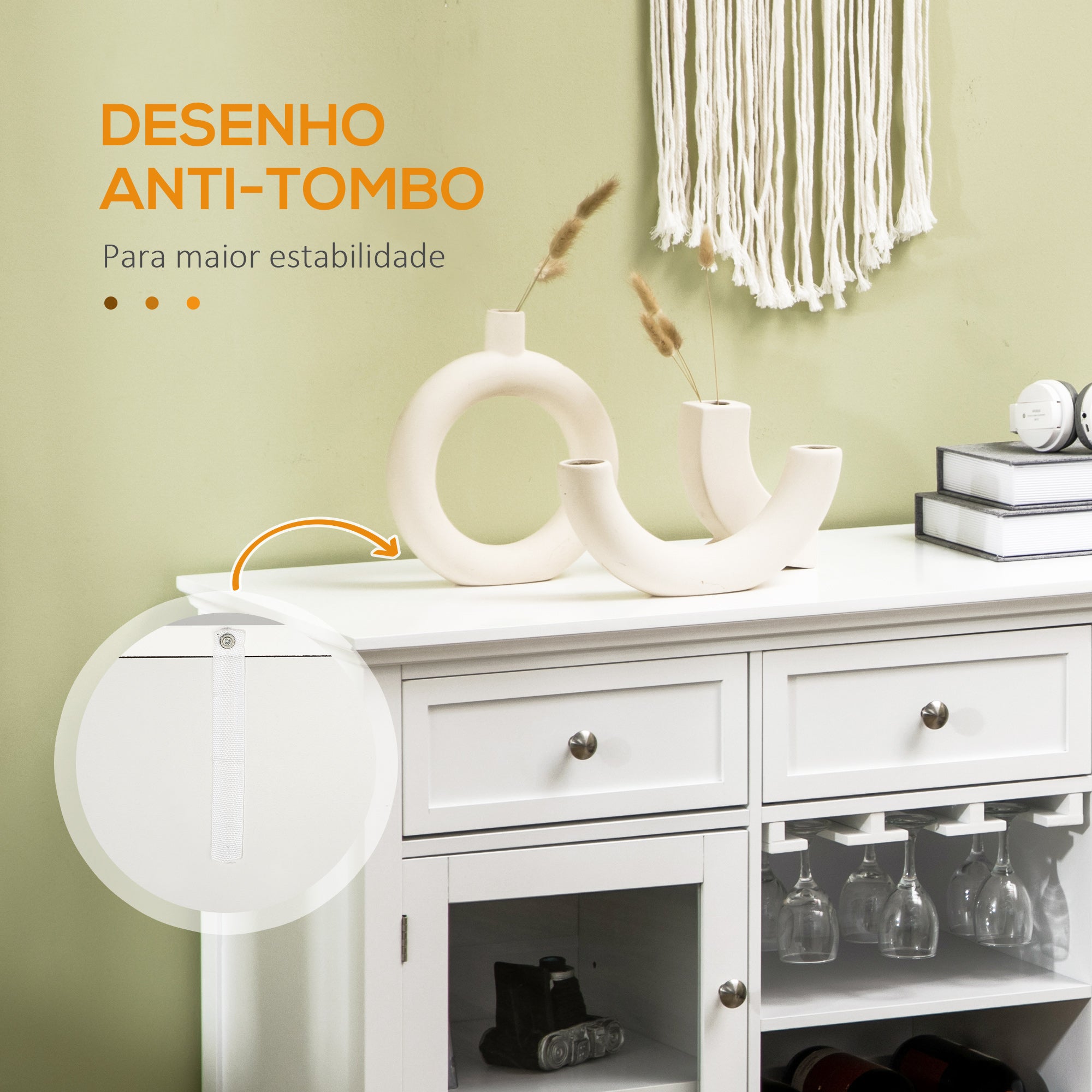 Aparador de Cozinha 120x40x87cm Branco