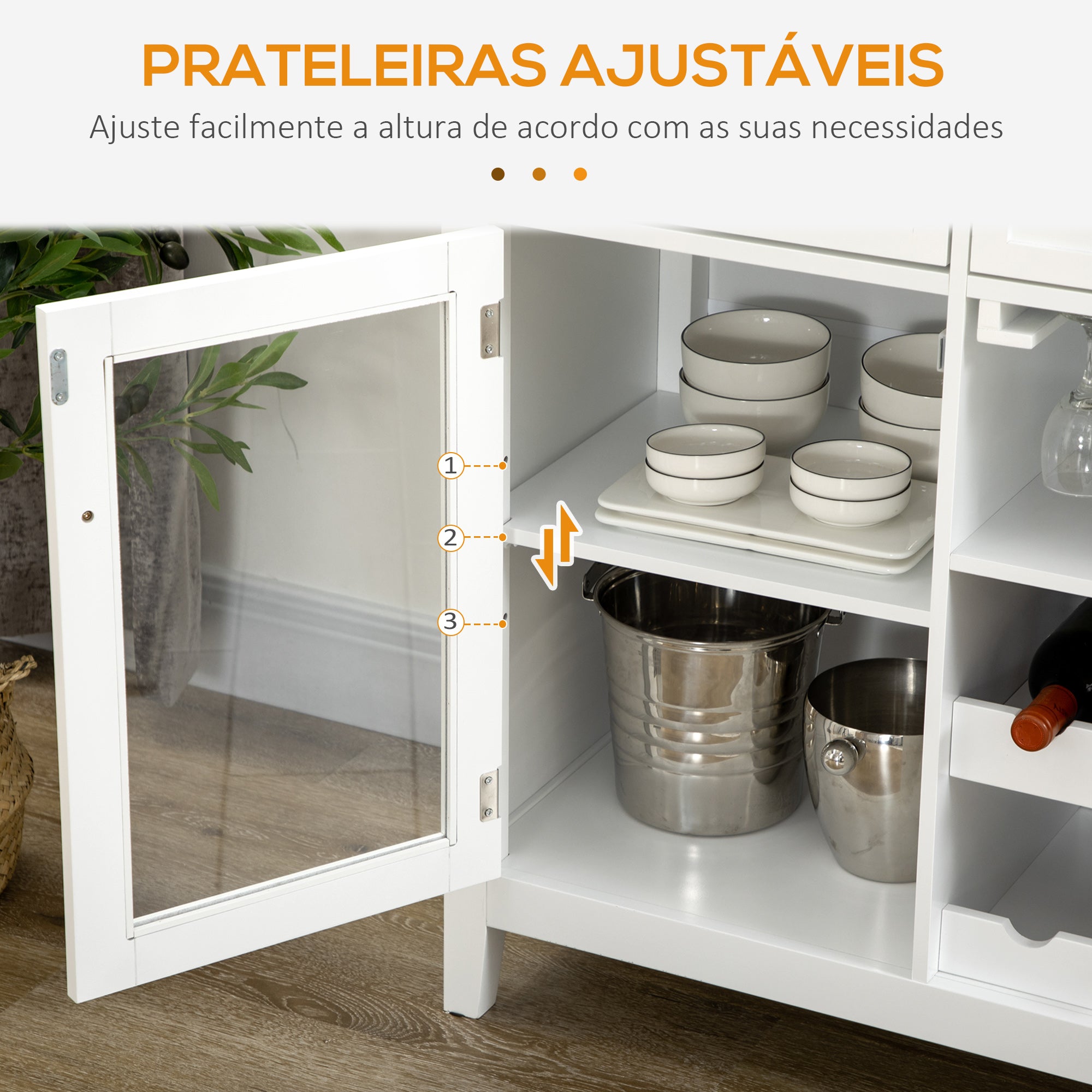 Aparador de Cozinha 120x40x87cm Branco