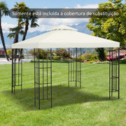 Toldo de Substituição 300x300 cm Cor Creme Branco para Pérgolas de Jardim