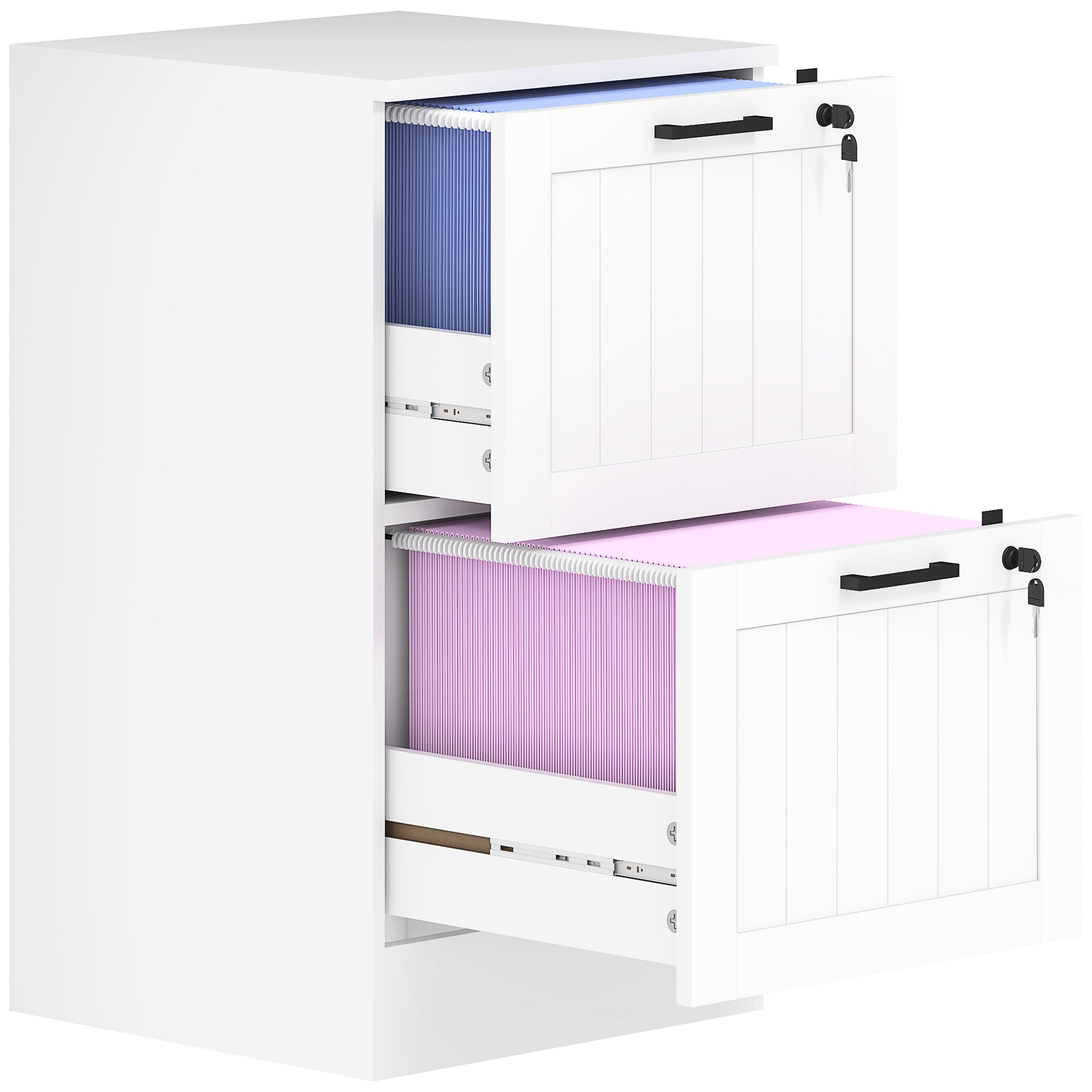 Bloco de Gavetas para Escritório com 2 Gavetas - 40x40x71 cm - Cor Branca