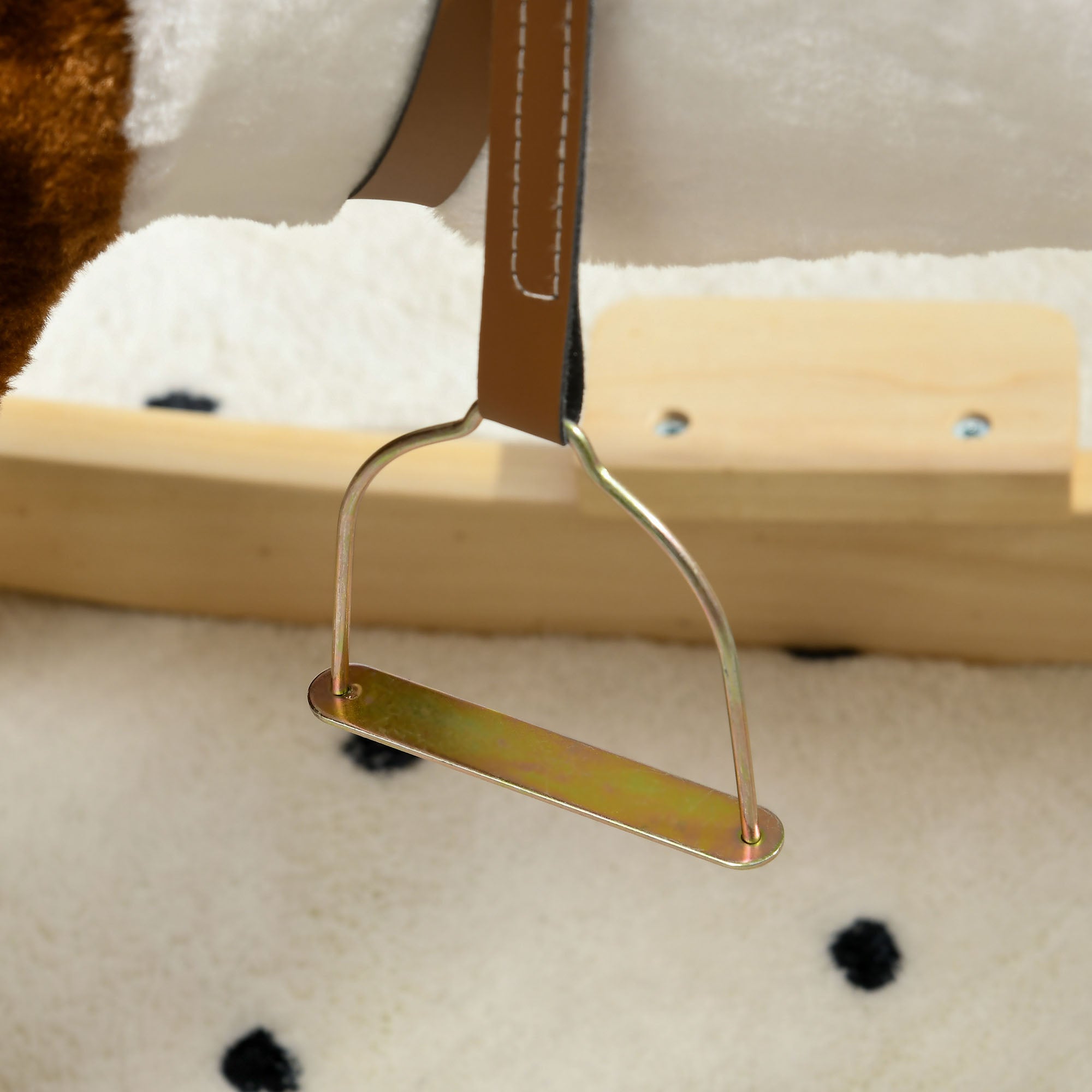 Cavalo Baloiço Infantil Marrom e Branco 68x26x62 cm