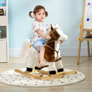 Cavalo Baloiço Infantil Marrom e Branco 68x26x62 cm