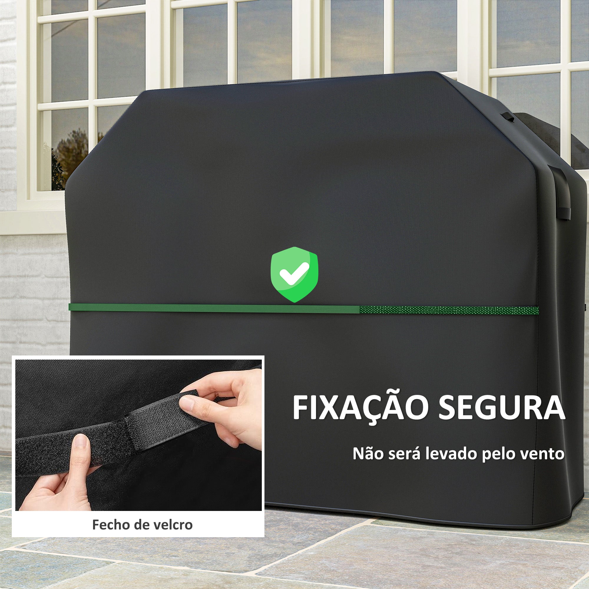 Capa Protetora para Barbecue 147x61x122 cm - Cor Preto