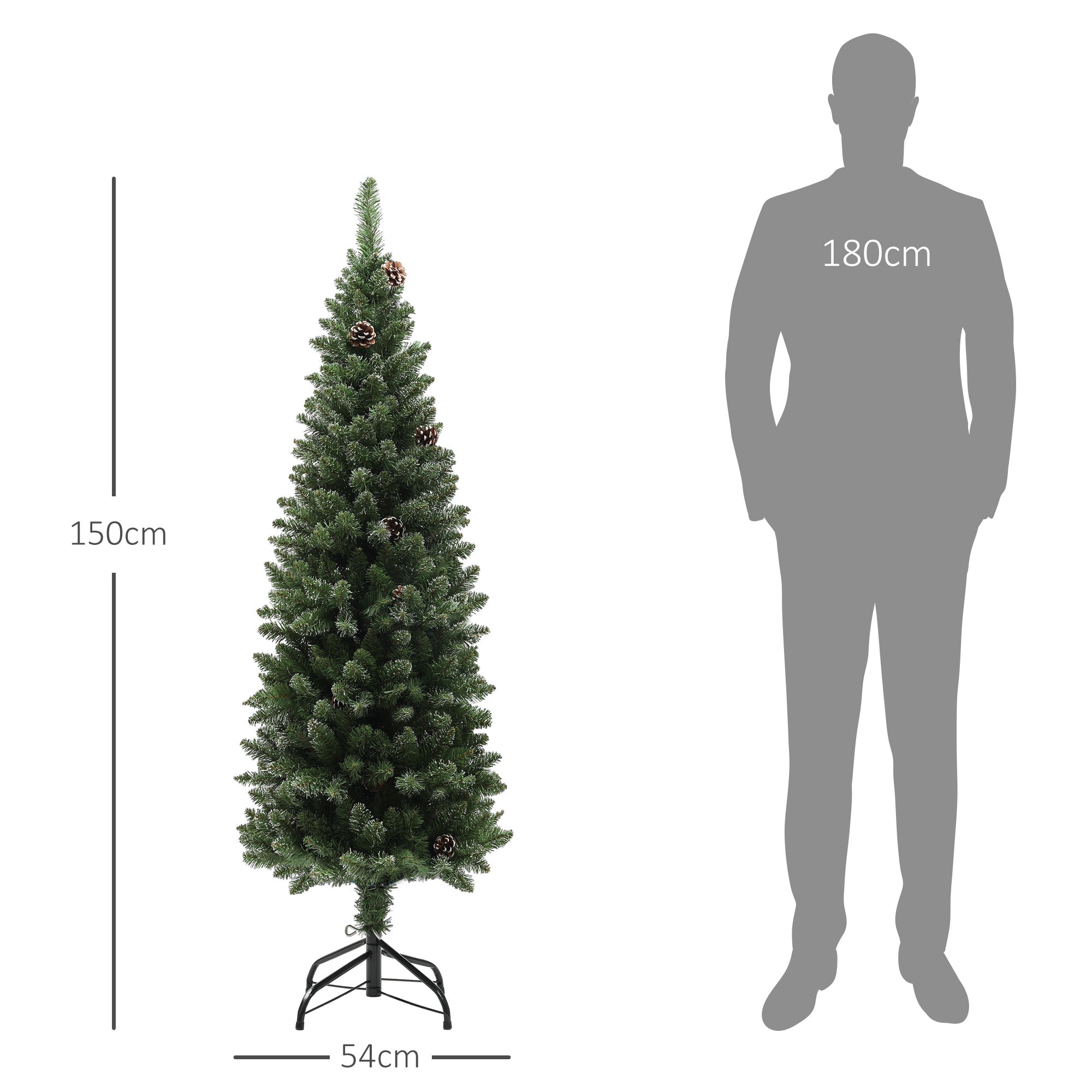 Árvore de Natal Artificial – 150 cm – Verde – Plástico e Aço