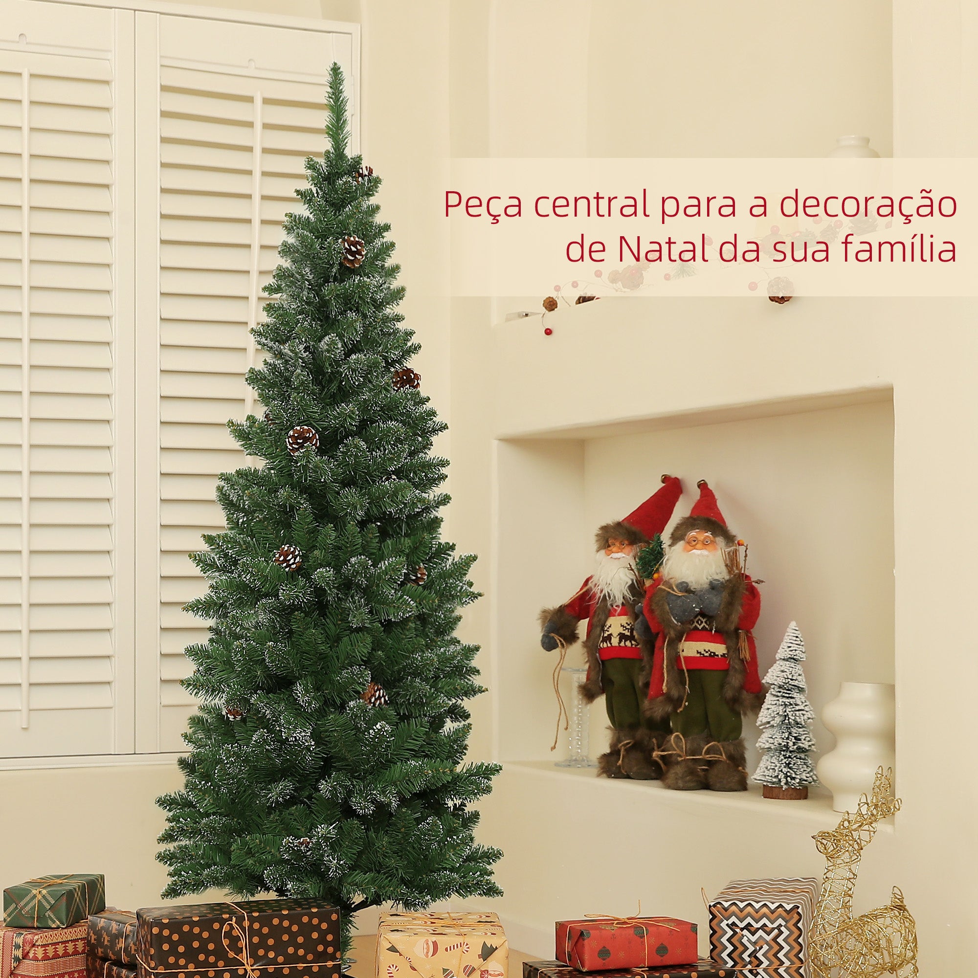 Árvore de Natal Artificial – 150 cm – Verde – Plástico e Aço
