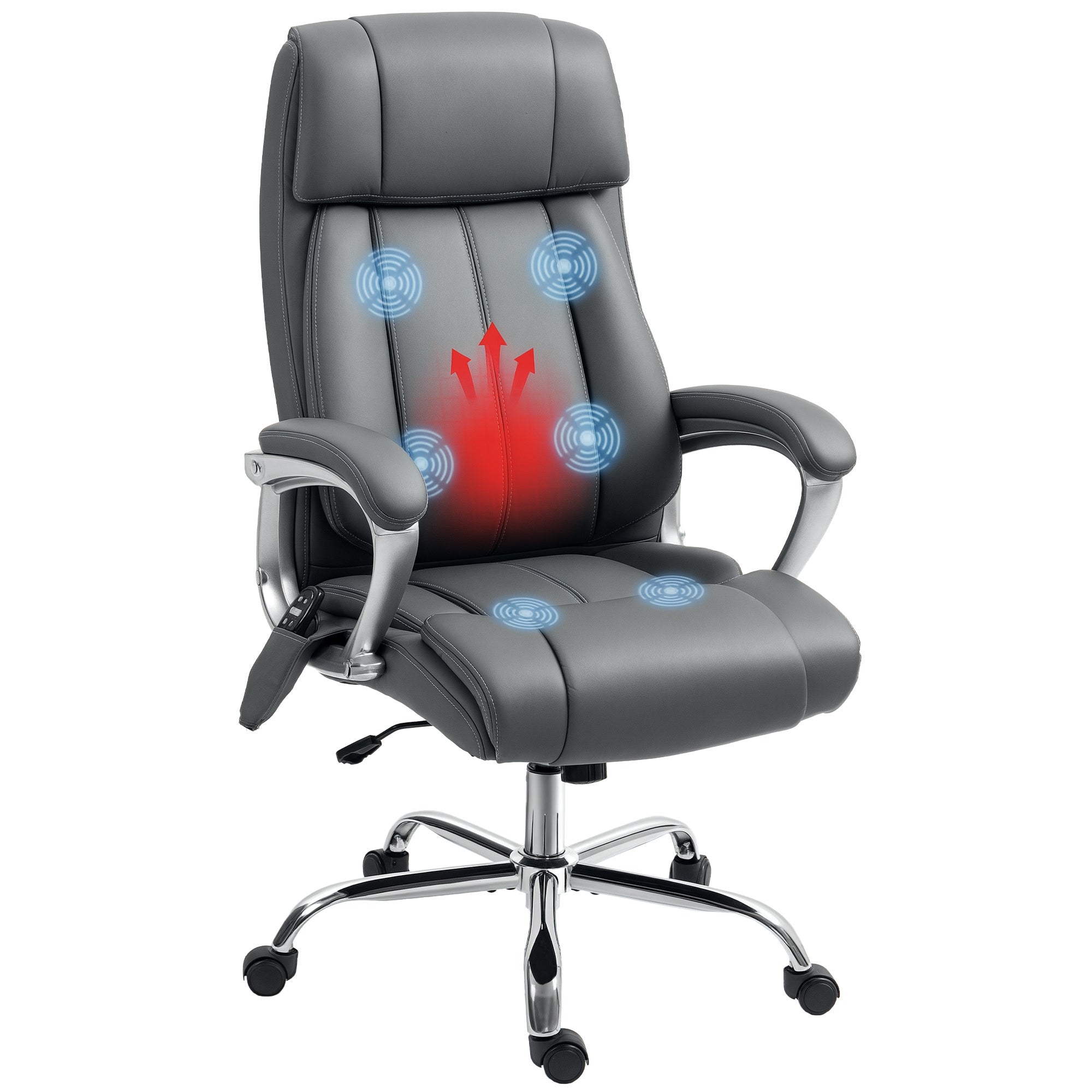 Cadeira de Escritório com Massagem 66x72x113-121 cm Cinzento