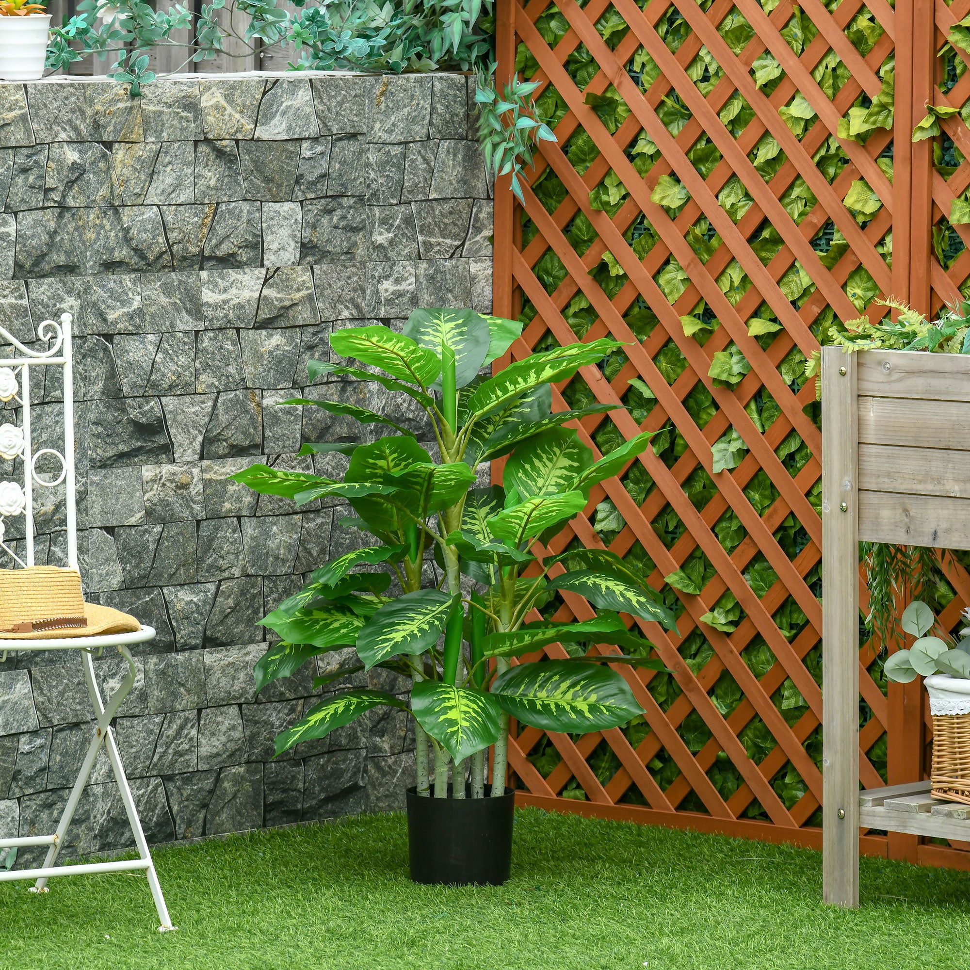 Planta Artificial Aglaonema Verde – 95 cm – plástico