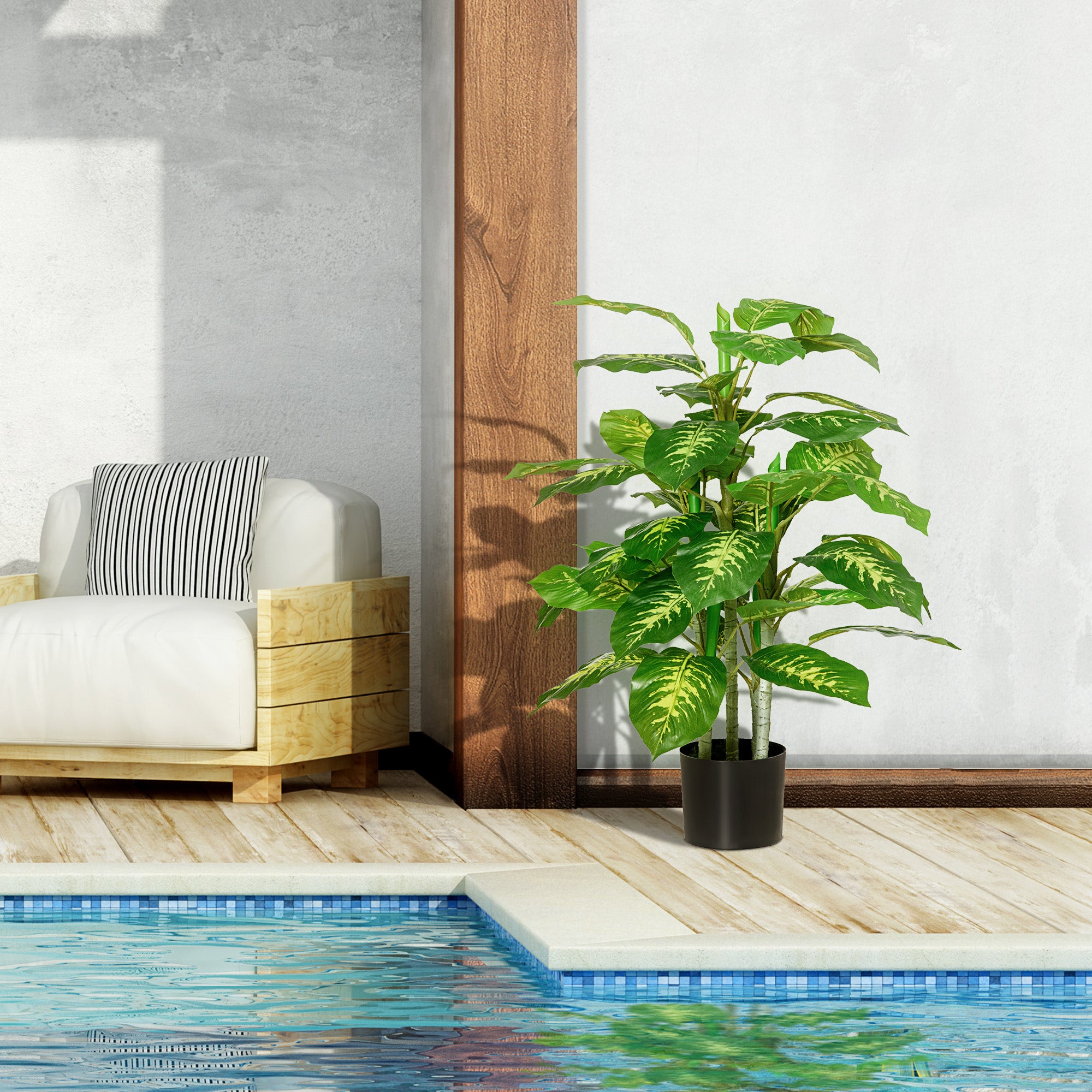 Planta Artificial Aglaonema Verde – 95 cm – plástico