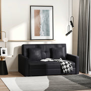 Sofá Cama de 2 Lugares – 152x101x81cm – Cinza Carvão – Algodão