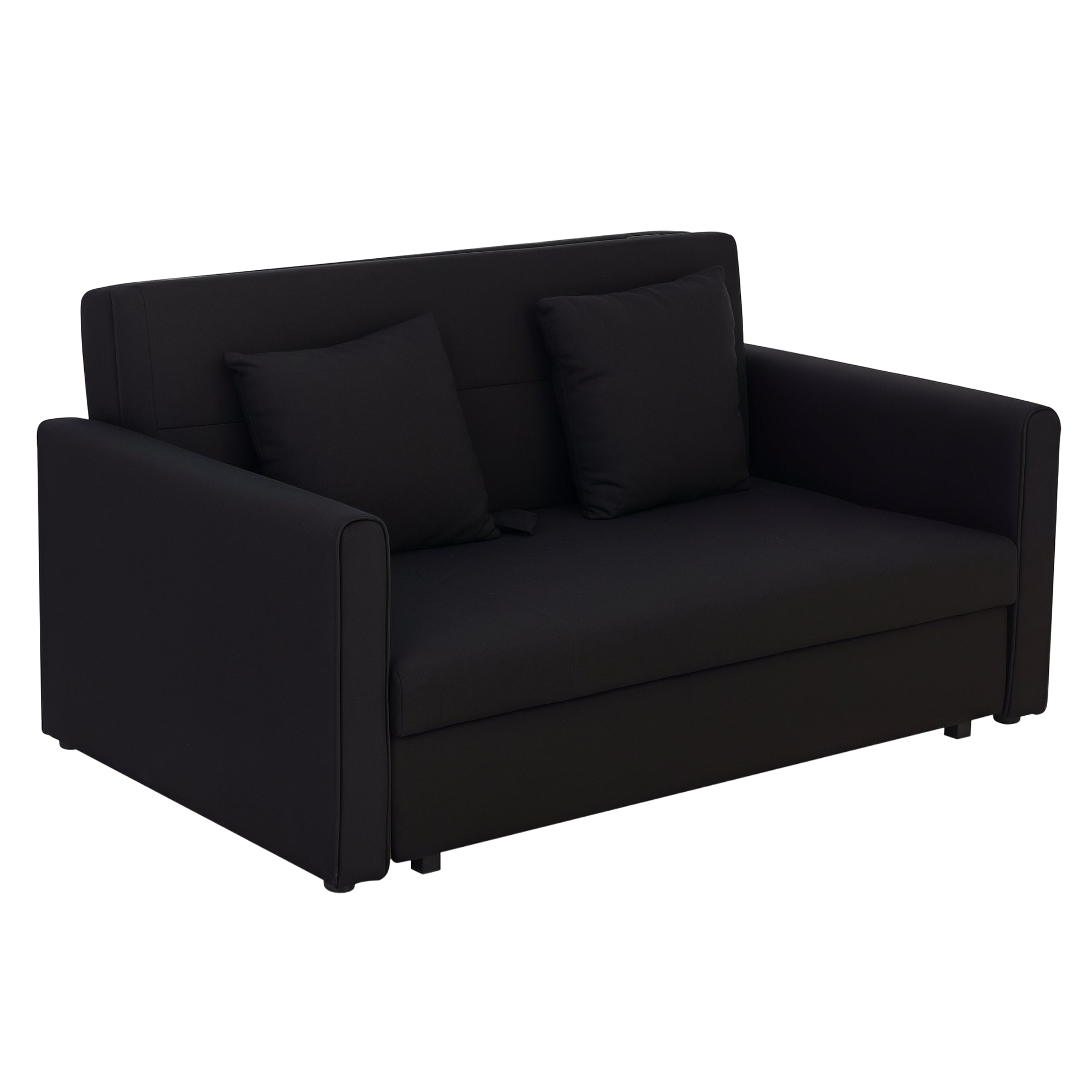 Sofá Cama de 2 Lugares em Algodão 152x101x81cm - Cinza Carvão