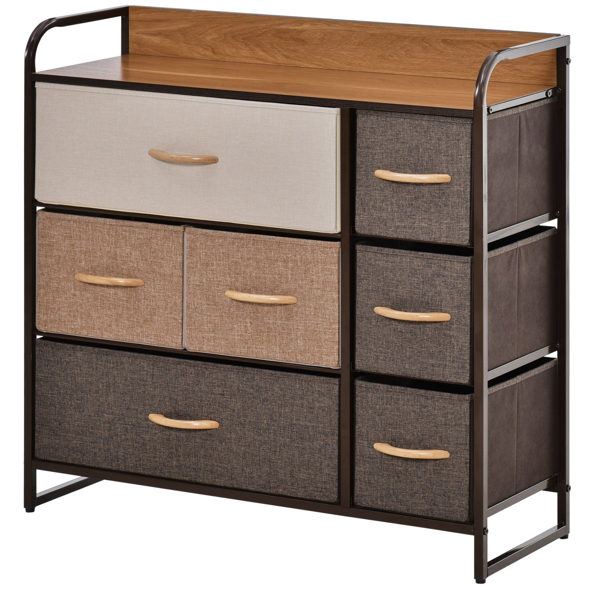 Cómoda Multicolor 80x29x78,5 cm - Organizador com 7 Gavetas Dobráveis