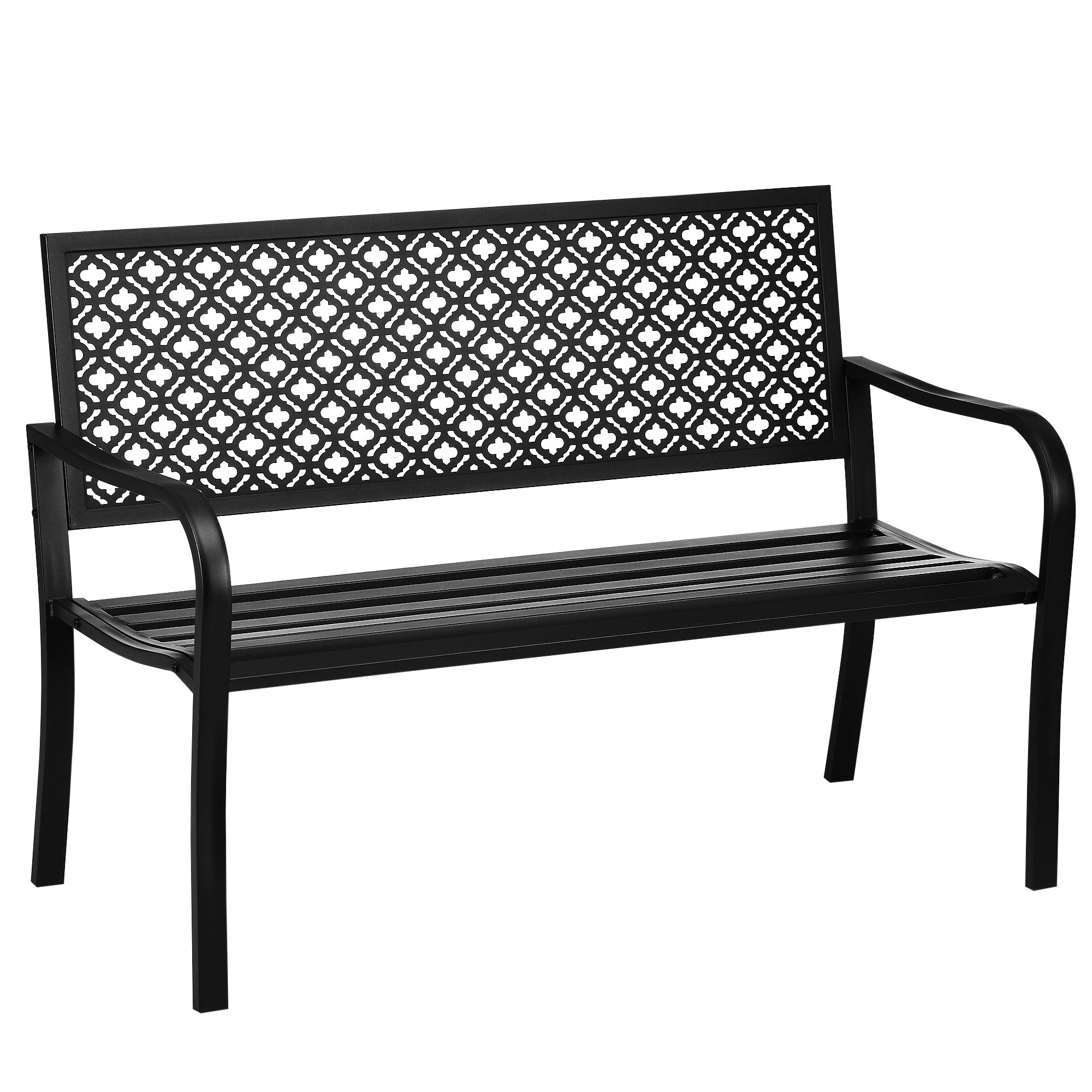 Banco de Jardim 2 Lugares Preto 127x63x83cm - Elegância e Conforto para o seu Espaço Exterior