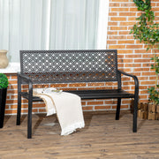 Banco de Jardim 2 Lugares Preto 127x63x83cm - Elegância e Conforto para o seu Espaço Exterior