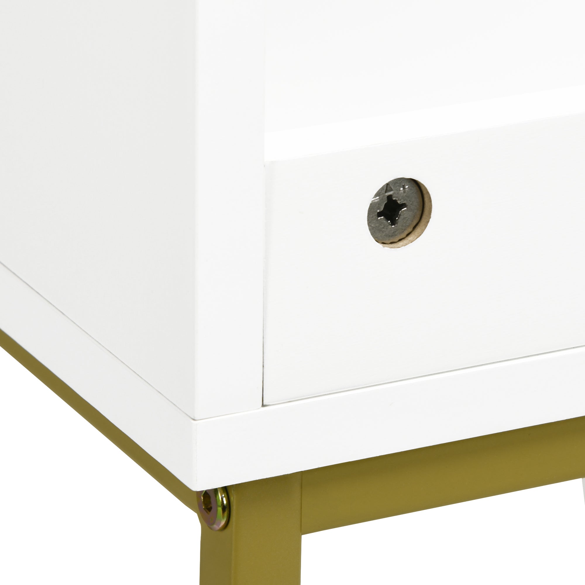 Armário para Casa de Banho Moderno 60x30x65 cm Branco e Dourado