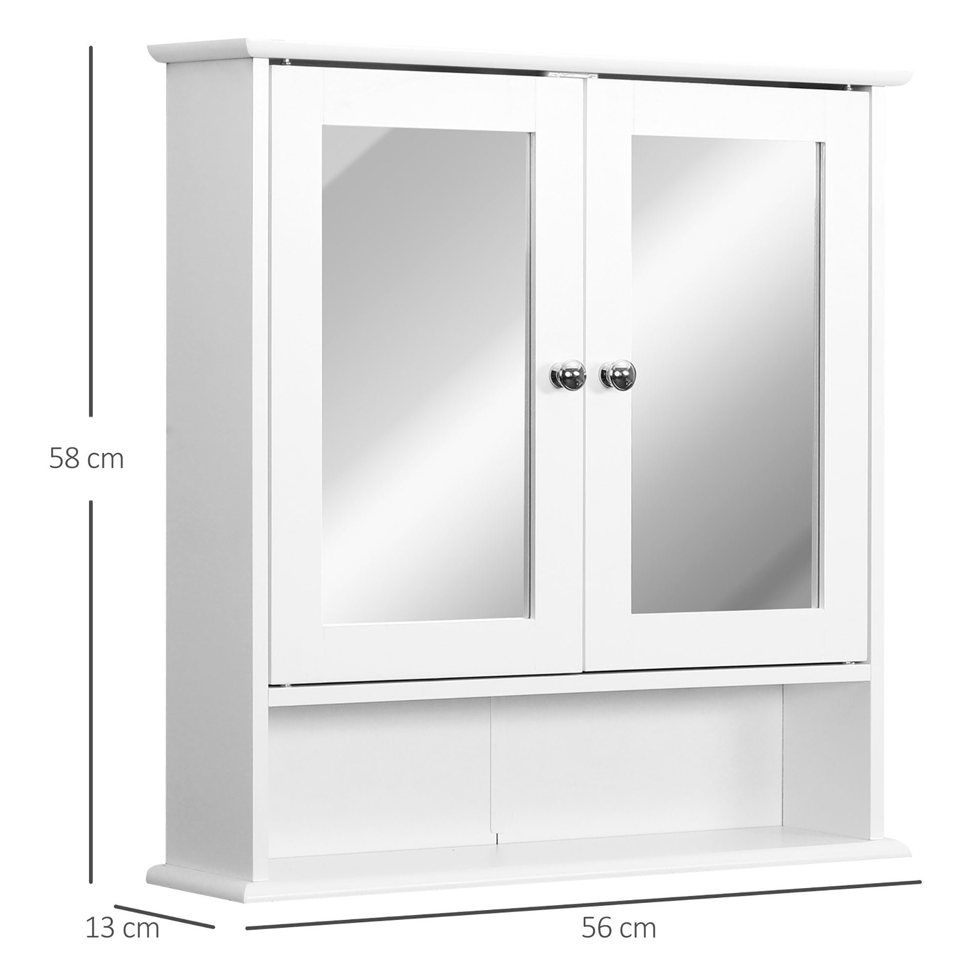 Armário de Parede com 3 Níveis de Armazenamento - Blanco 56x13x58cm