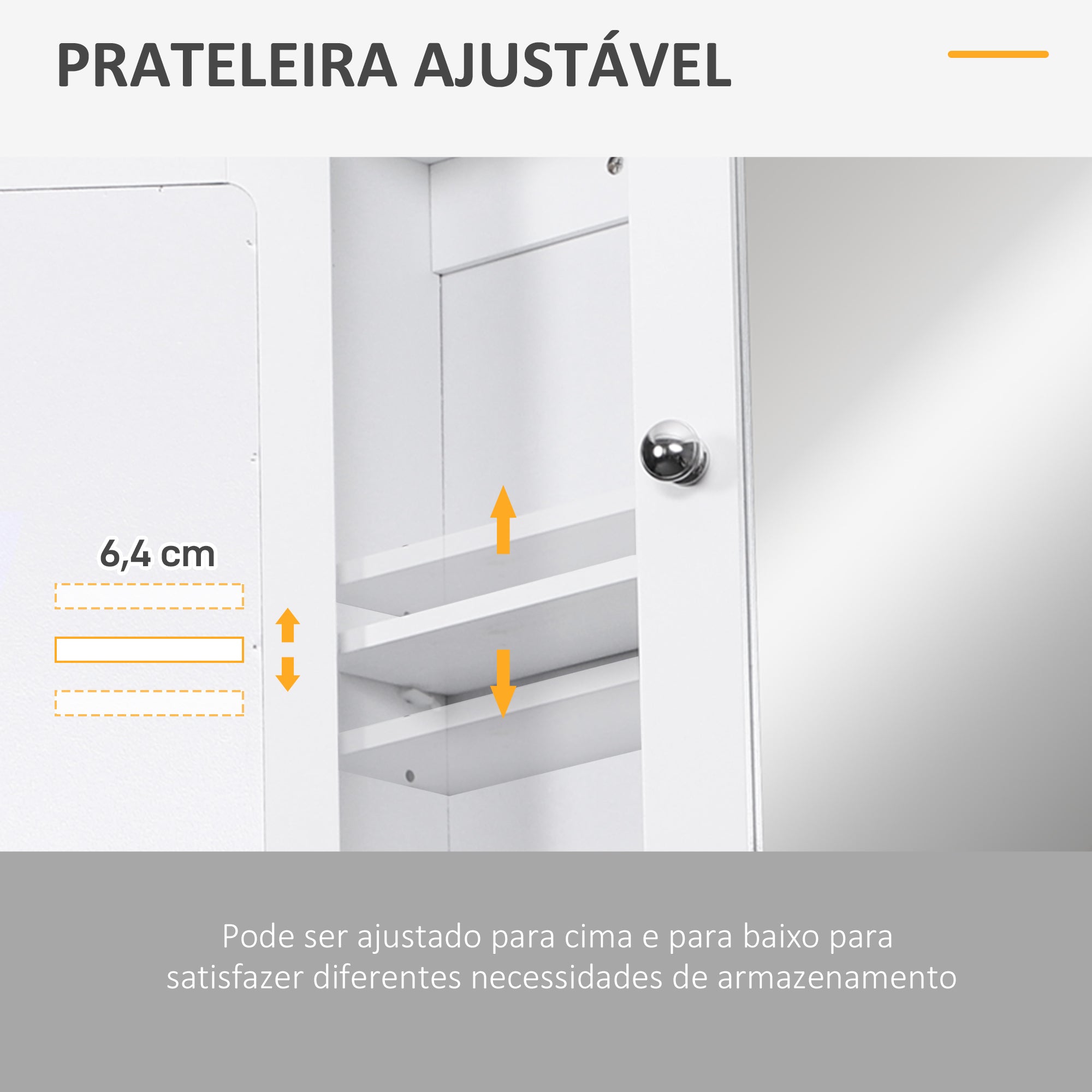 Armário de Parede com 3 Níveis de Armazenamento - Blanco 56x13x58cm