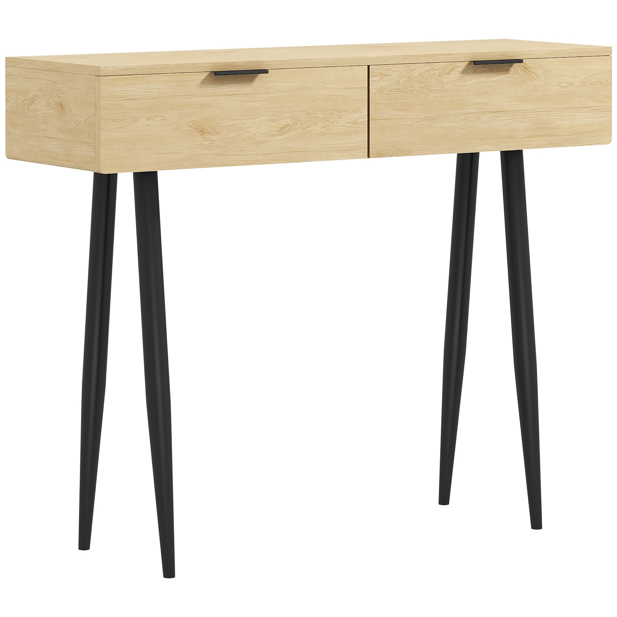 Mesa Consola Móvel para Entrada 100x30x80,5 cm - Carvalho e Preto