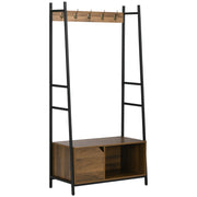 Móvel Cabide de Entrada com Sapateiro e Banco 84x40x169cm - Castanho Rústico