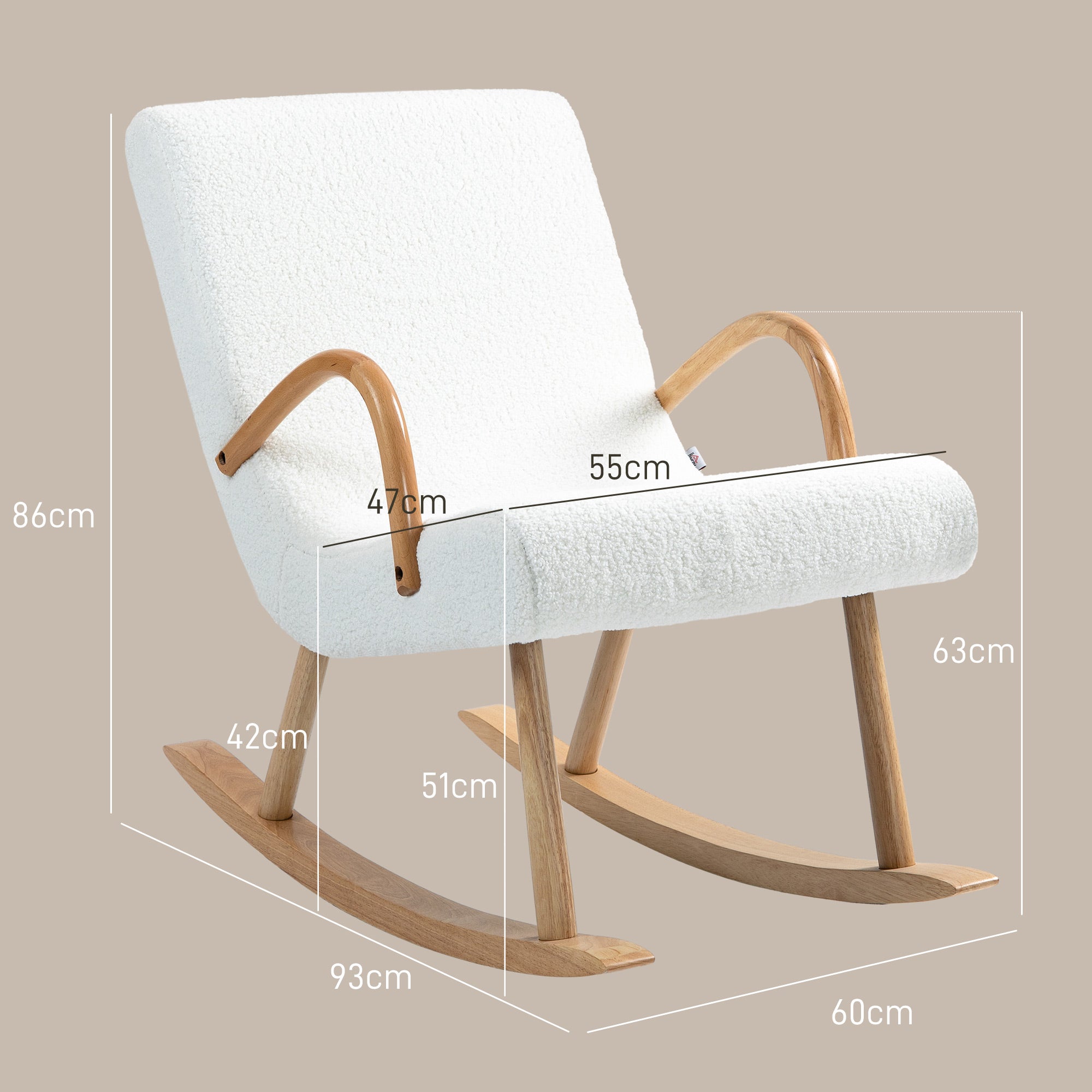 Poltrona Baloiço Moderna em Lã Branca 60x93x86 cm - Conforto e Elegância para sua Casa
