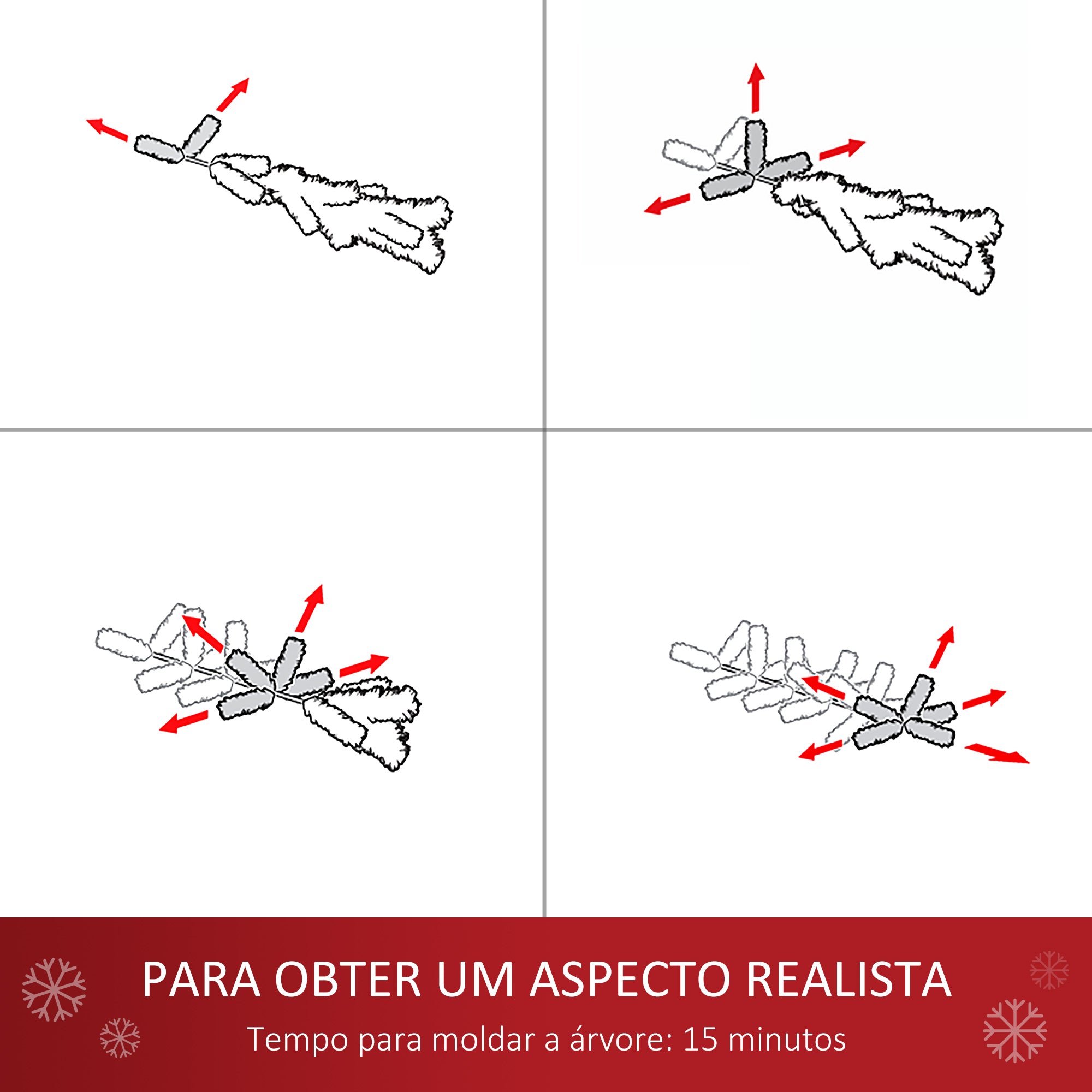 Árvore de Natal Artificial 150 cm Verde com 180 Ramos e Luzes LED