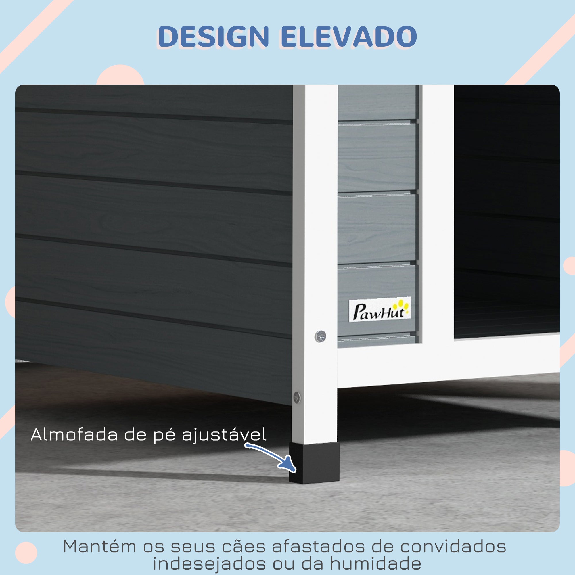 Casota para Cães de Tamanho Médio 75x88x82 cm Cinza