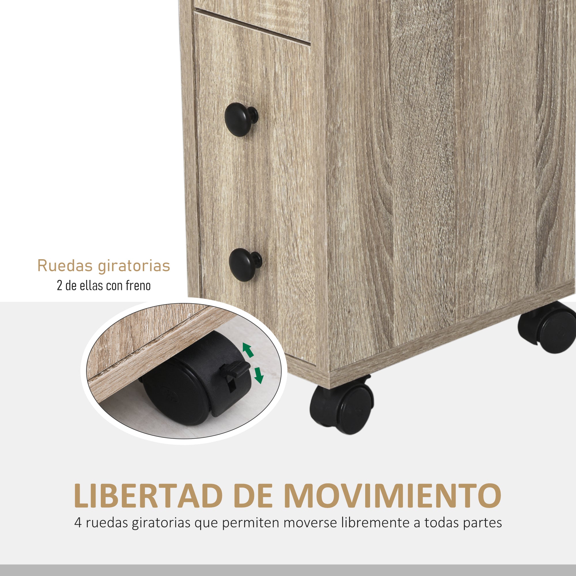 Armário de Casa de Banho Compacto 18x30x68,5 cm Cor de Madeira Natural