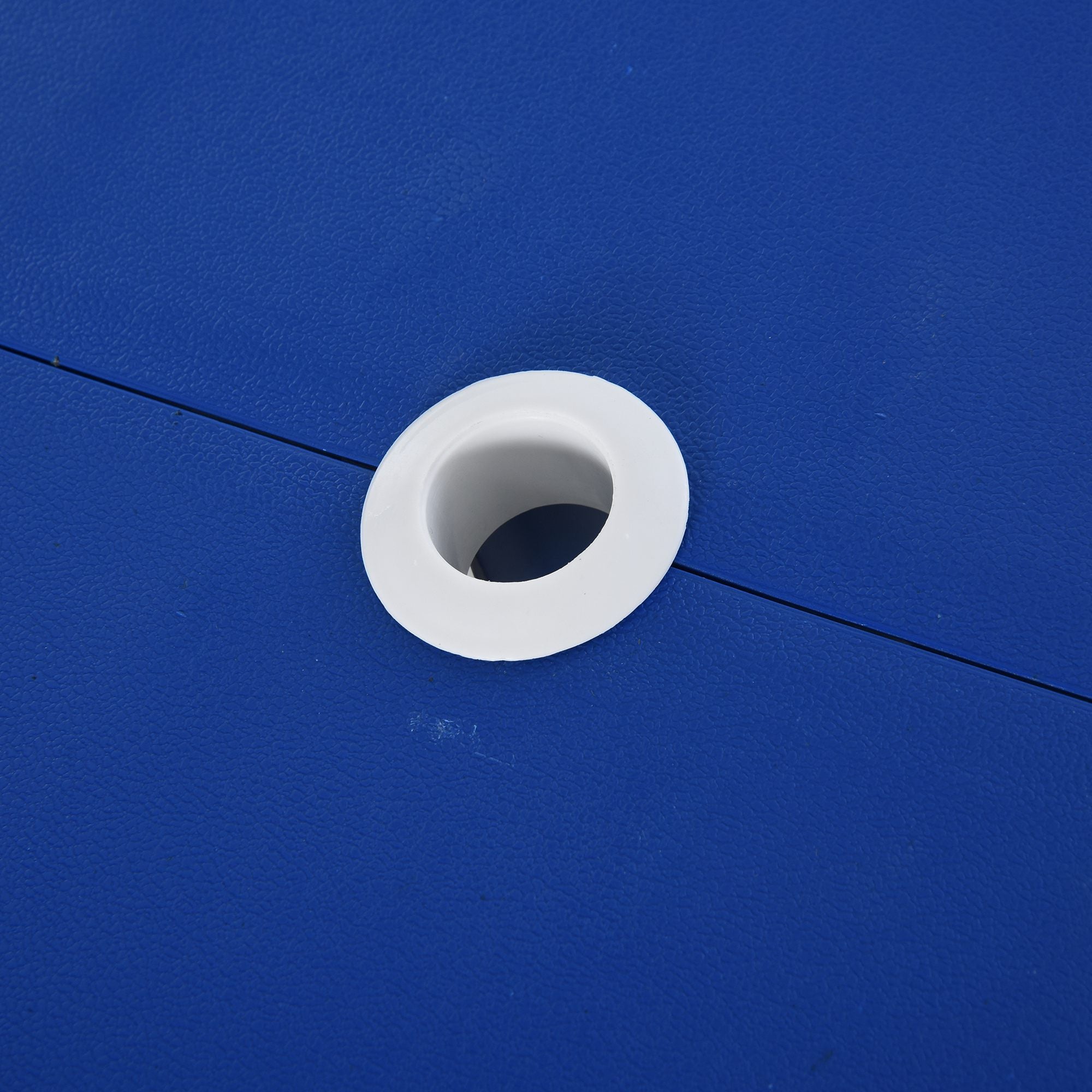 Mesa de Acampamento Dobrável Azul 84,5x64,5x66cm com 4 Cadeiras Integradas