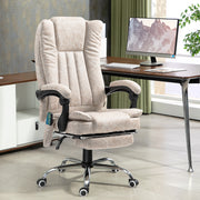 Cadeira de Massagem com 6 Pontos de Massagem e Função de Aquecimento - Creme Branco (62x67x113-120 cm)
