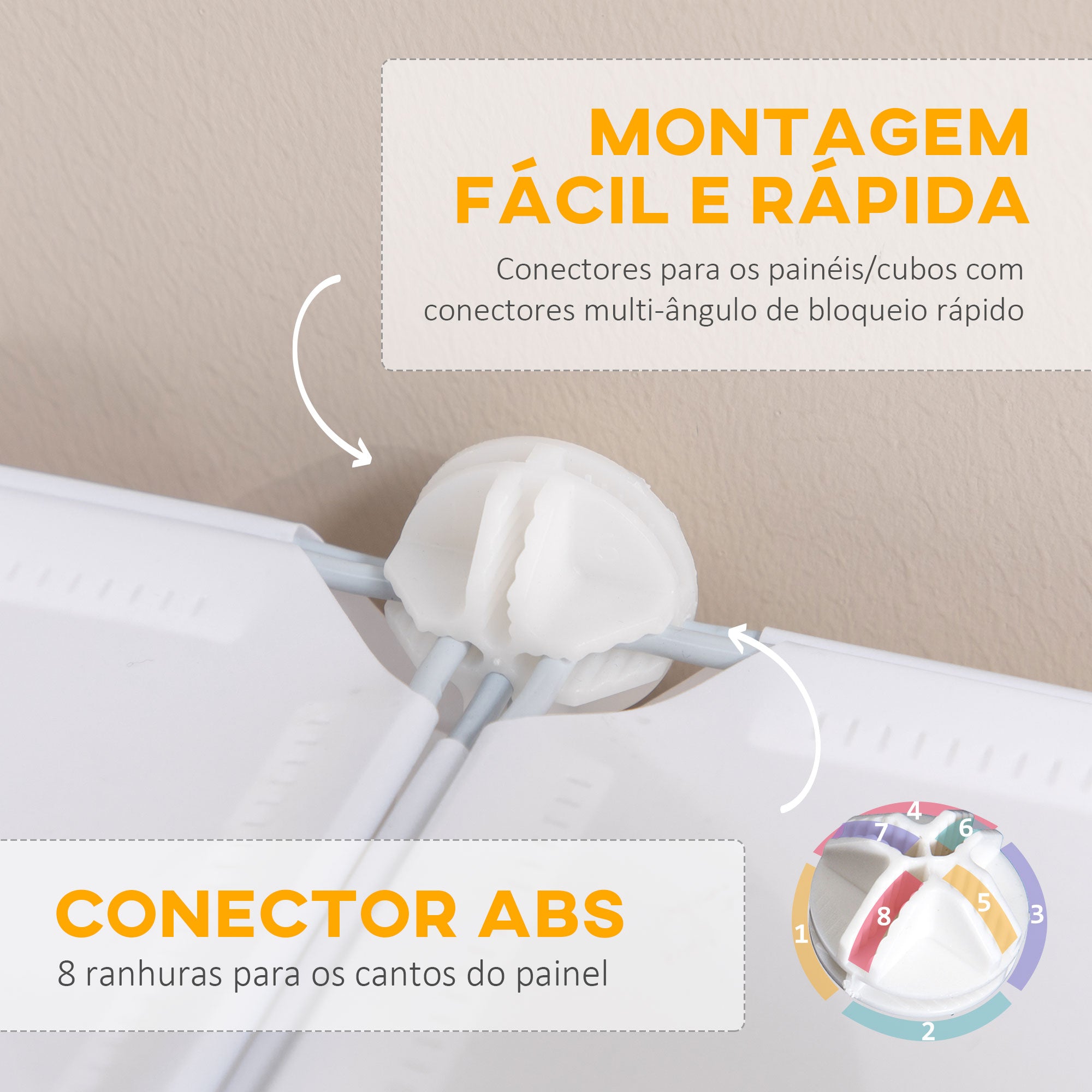 Armário Modular de Plástico 6 Cubos 75x37x73cm Branco