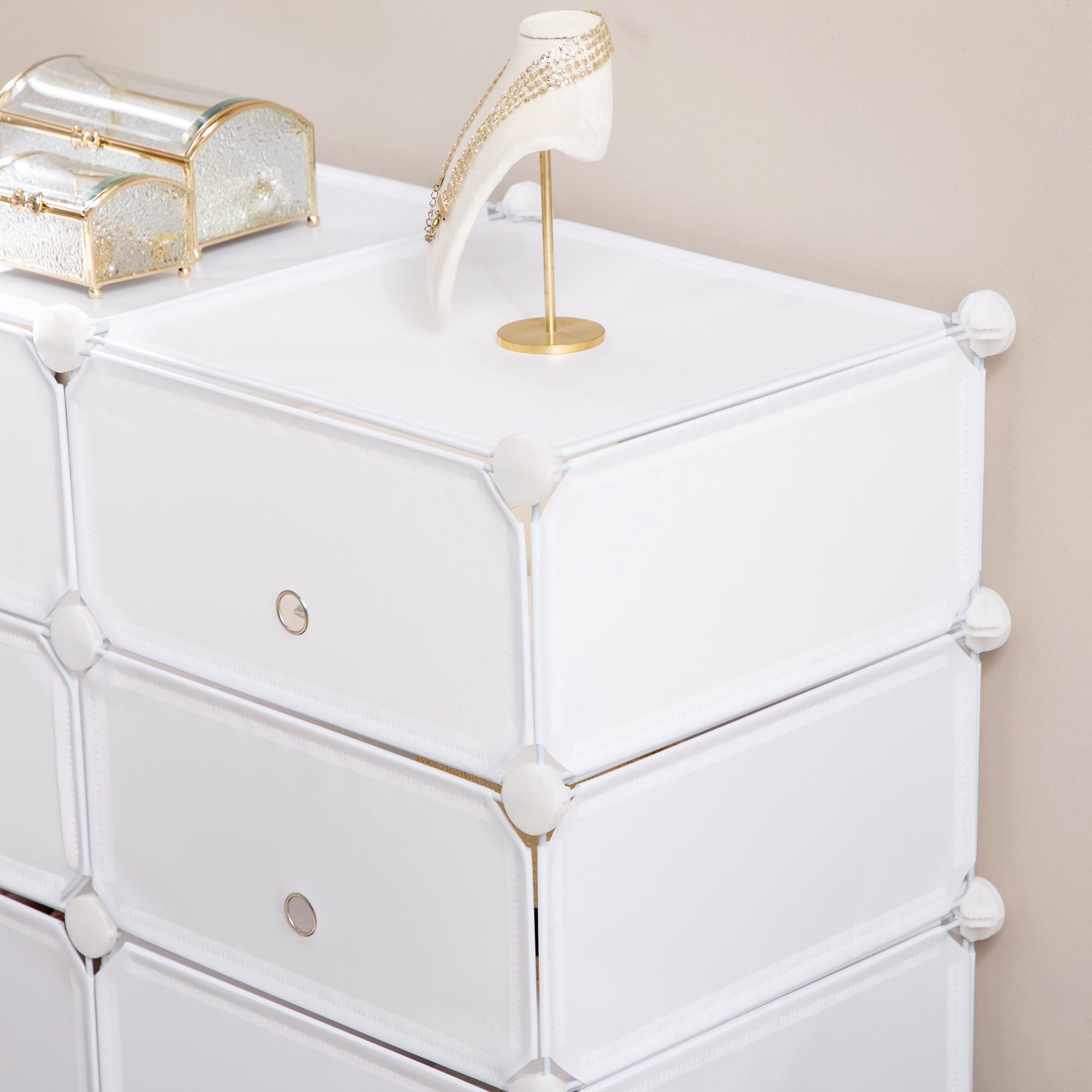 Armário Modular de Plástico 6 Cubos 75x37x73cm Branco