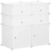 Armário Modular de Plástico 6 Cubos 75x37x73cm Branco