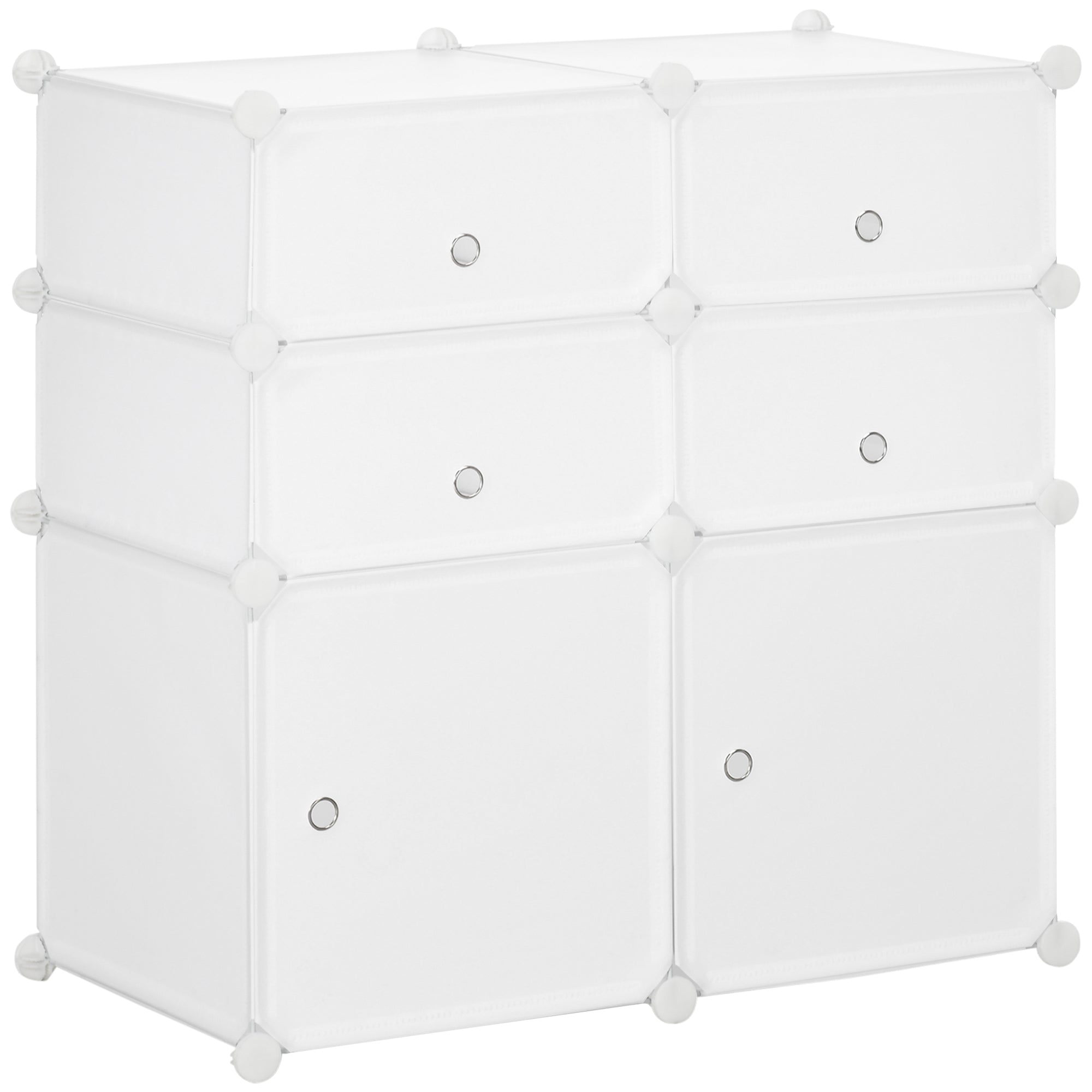 Armário Modular de Plástico 6 Cubos 75x37x73cm Branco