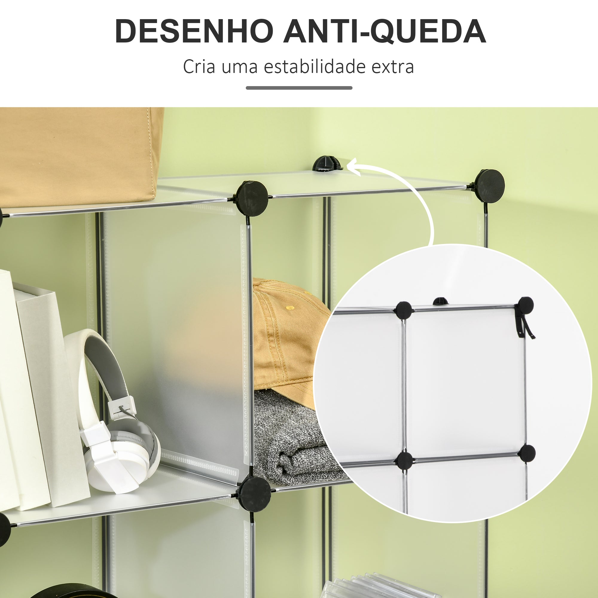 Armário Modular Organizador de Sapatos Transparente 125x32x125 cm