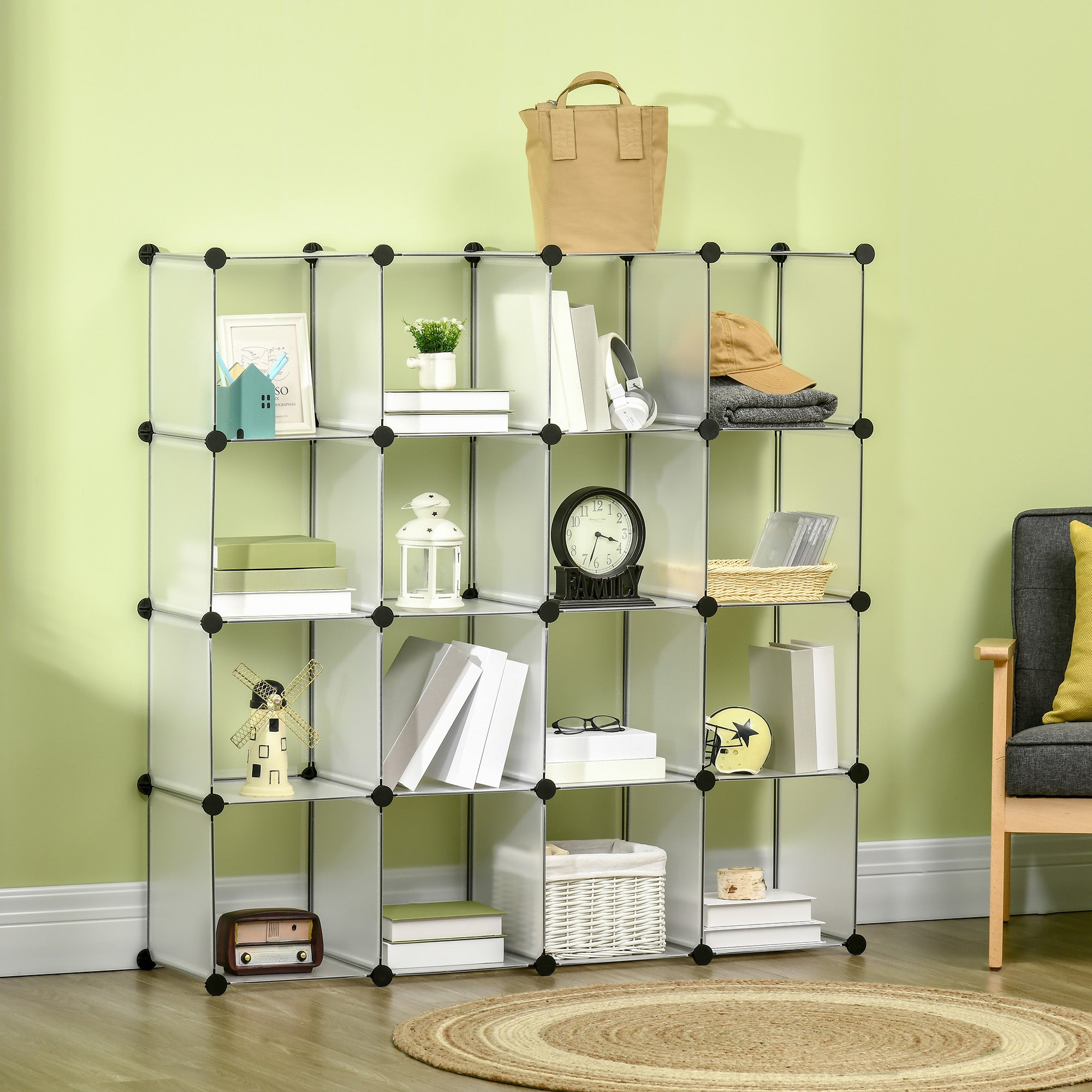 Armário Modular Organizador de Sapatos Transparente 125x32x125 cm