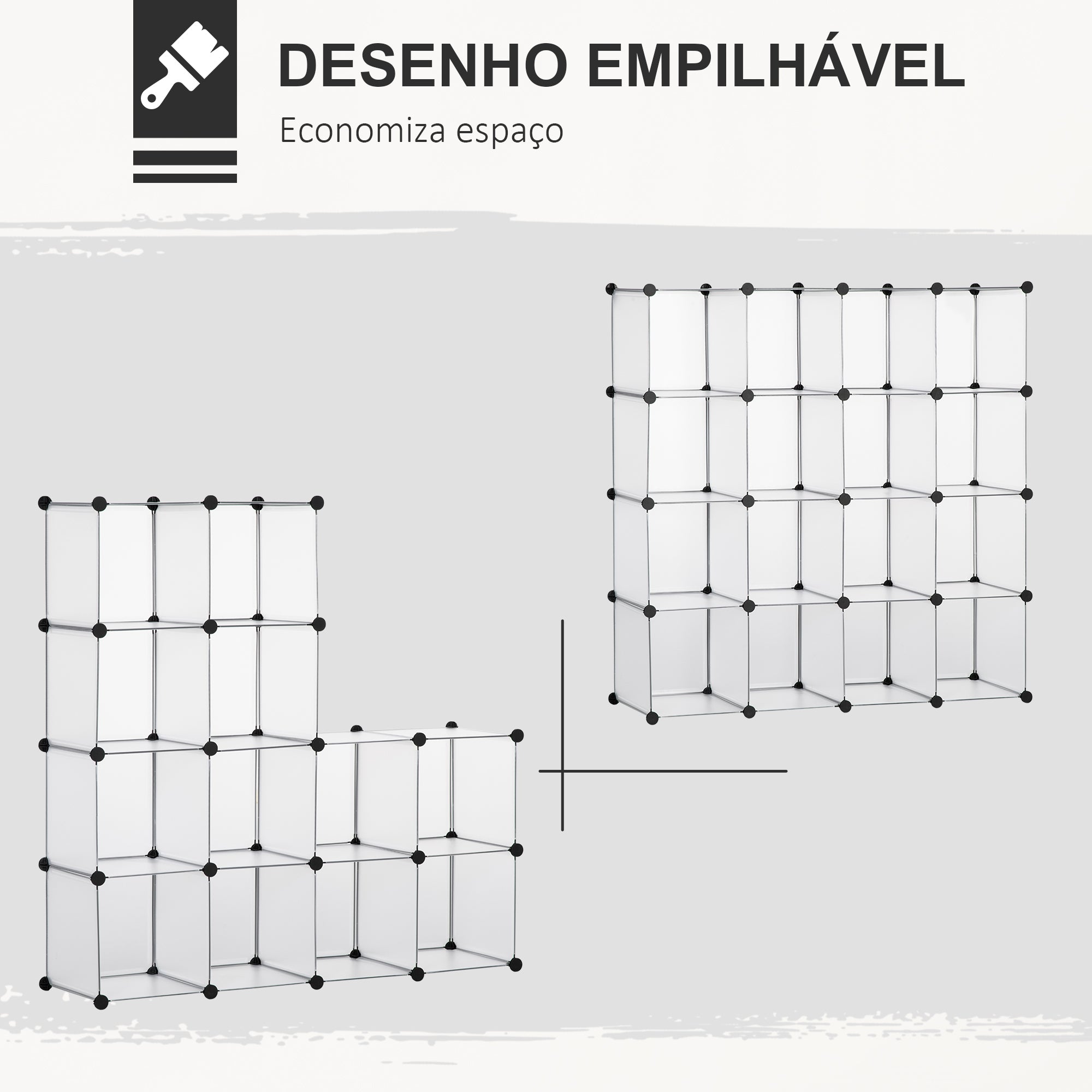 Armário Modular Organizador de Sapatos Transparente 125x32x125 cm