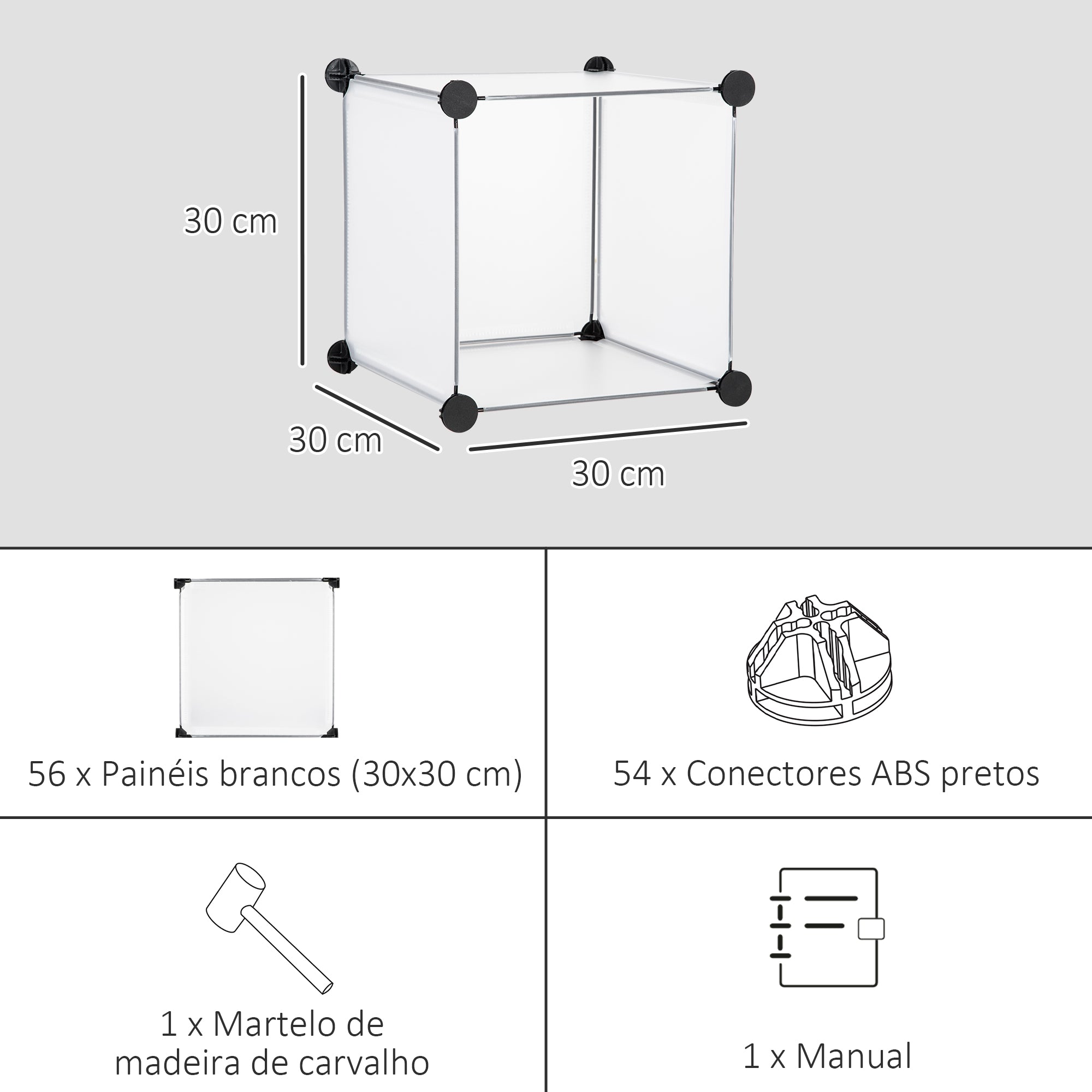 Armário Modular Organizador de Sapatos Transparente 125x32x125 cm