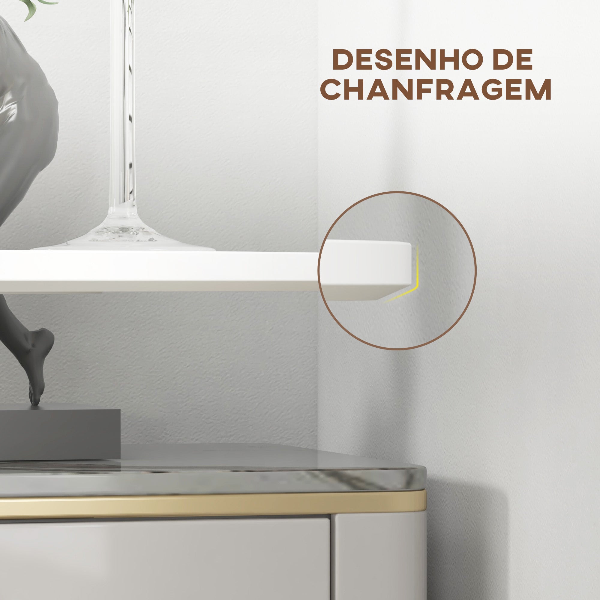 Mesa de Bar Redonda Branca Ø60x102 cm - Moderna e Compacta